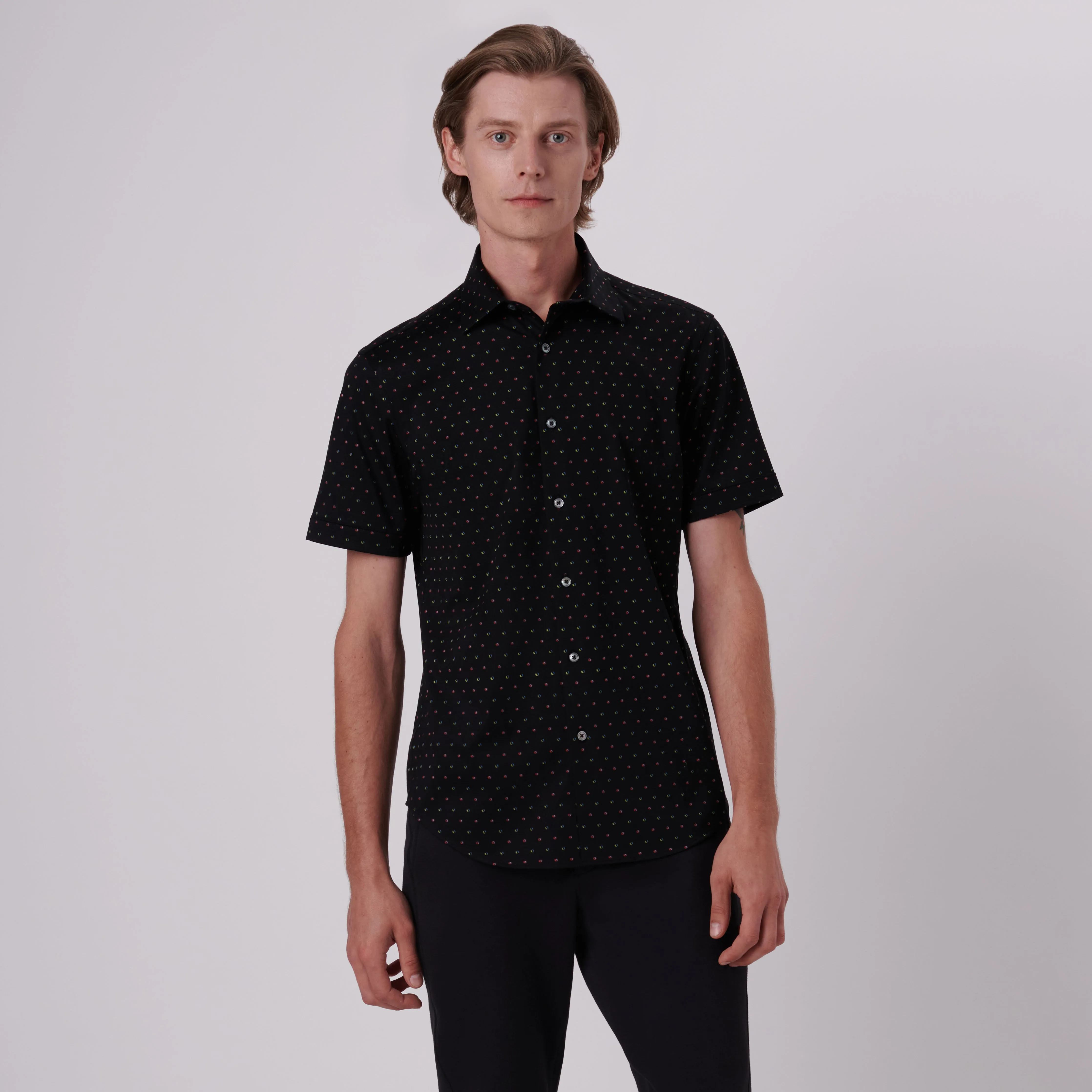 Miles Abstract Print OoohCotton Short Sleeve Shirt sold by Bugatchi product image thumbnail 2