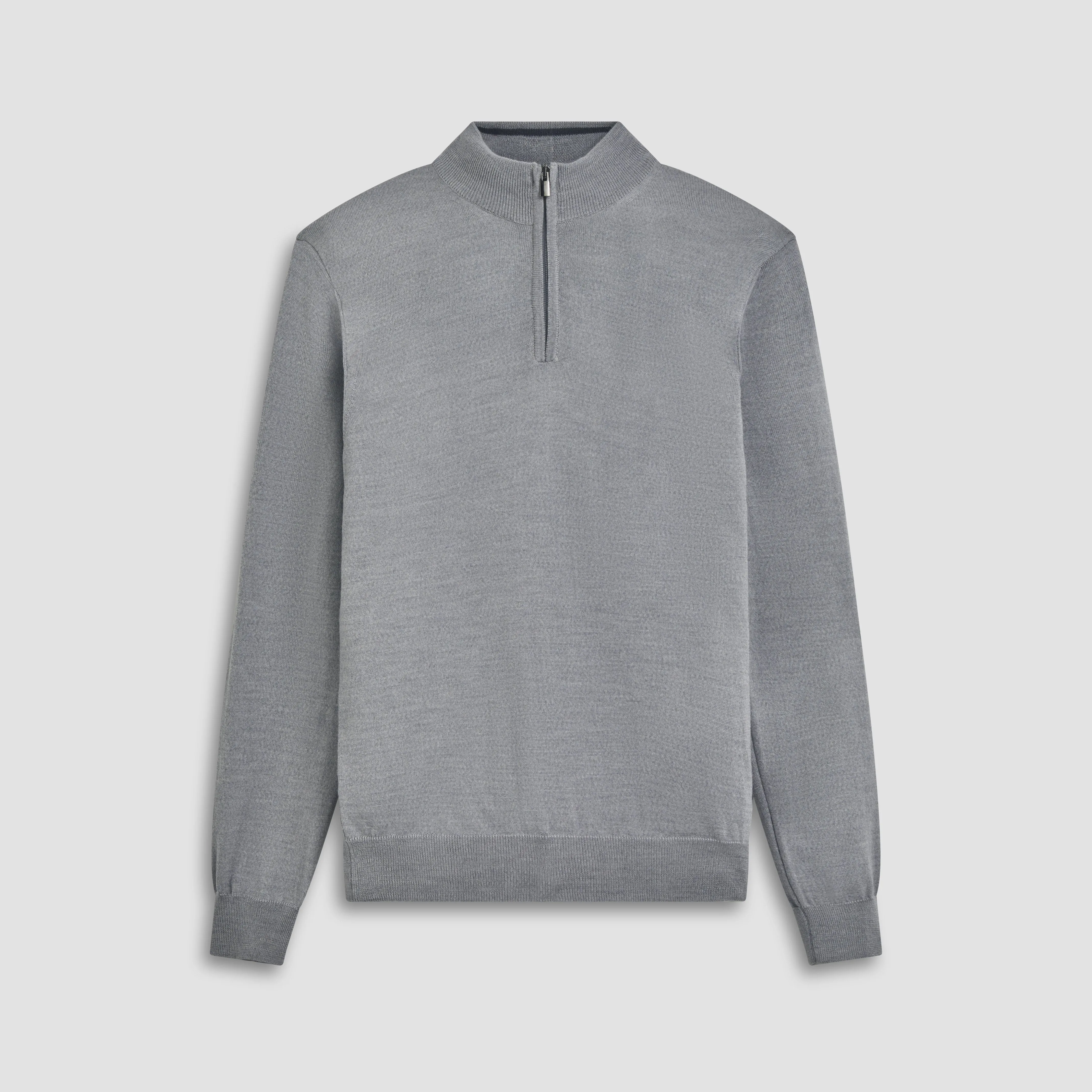 Super Merino Solid Quarter Zip Sweater sold by Bugatchi