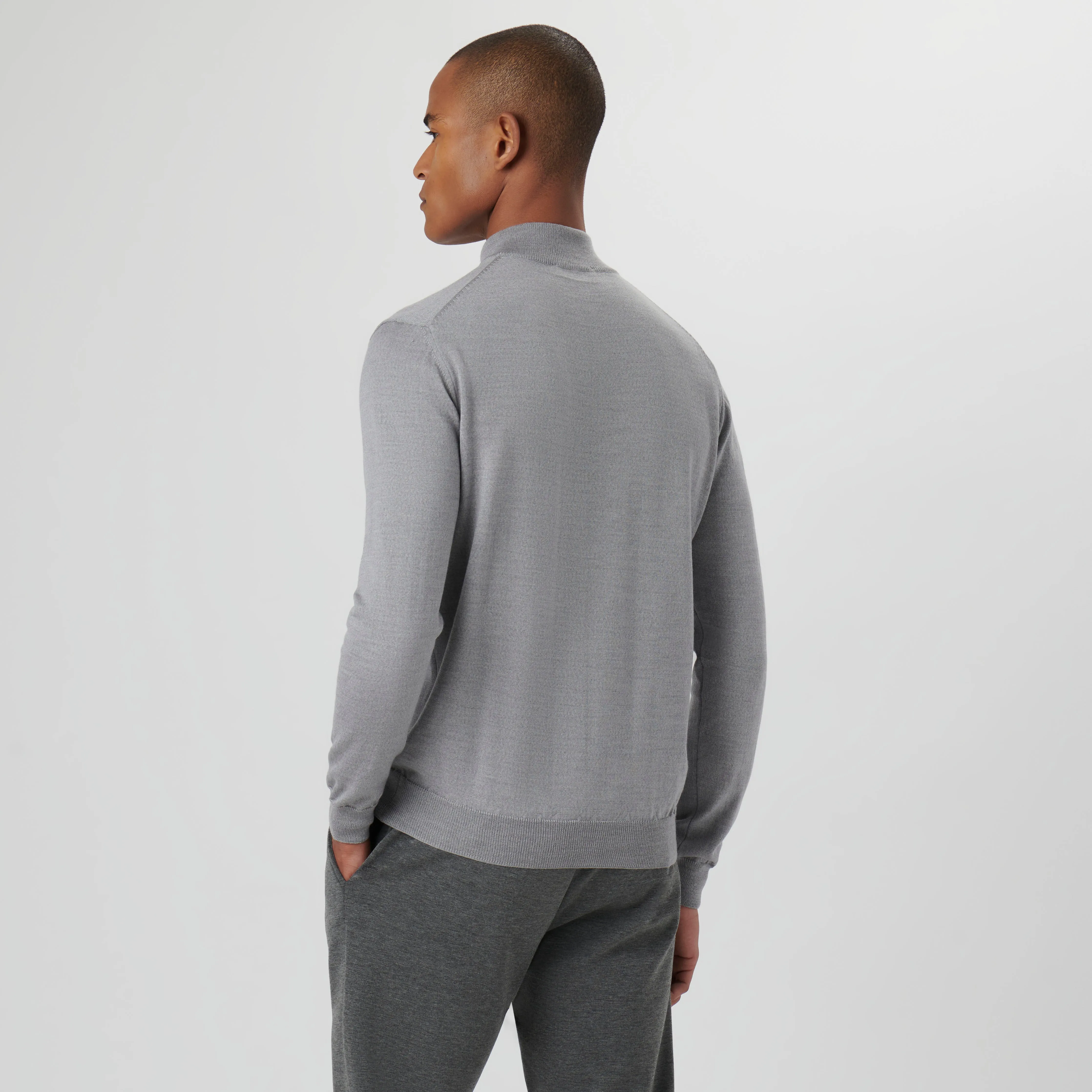 Super Merino Solid Quarter Zip Sweater sold by Bugatchi product image thumbnail 4