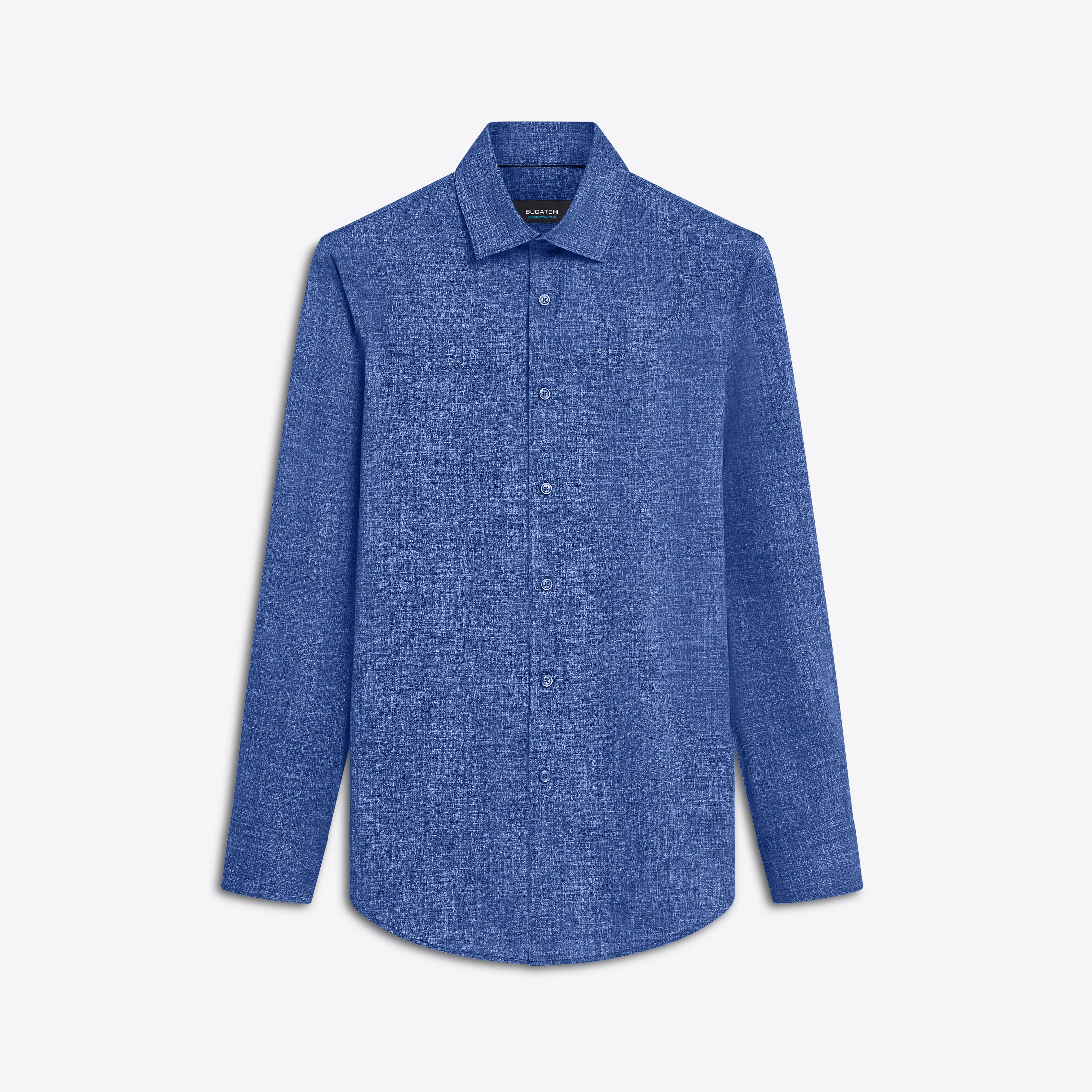 JAMES Chambray Print OoohCotton Shirt sold by Bugatchi