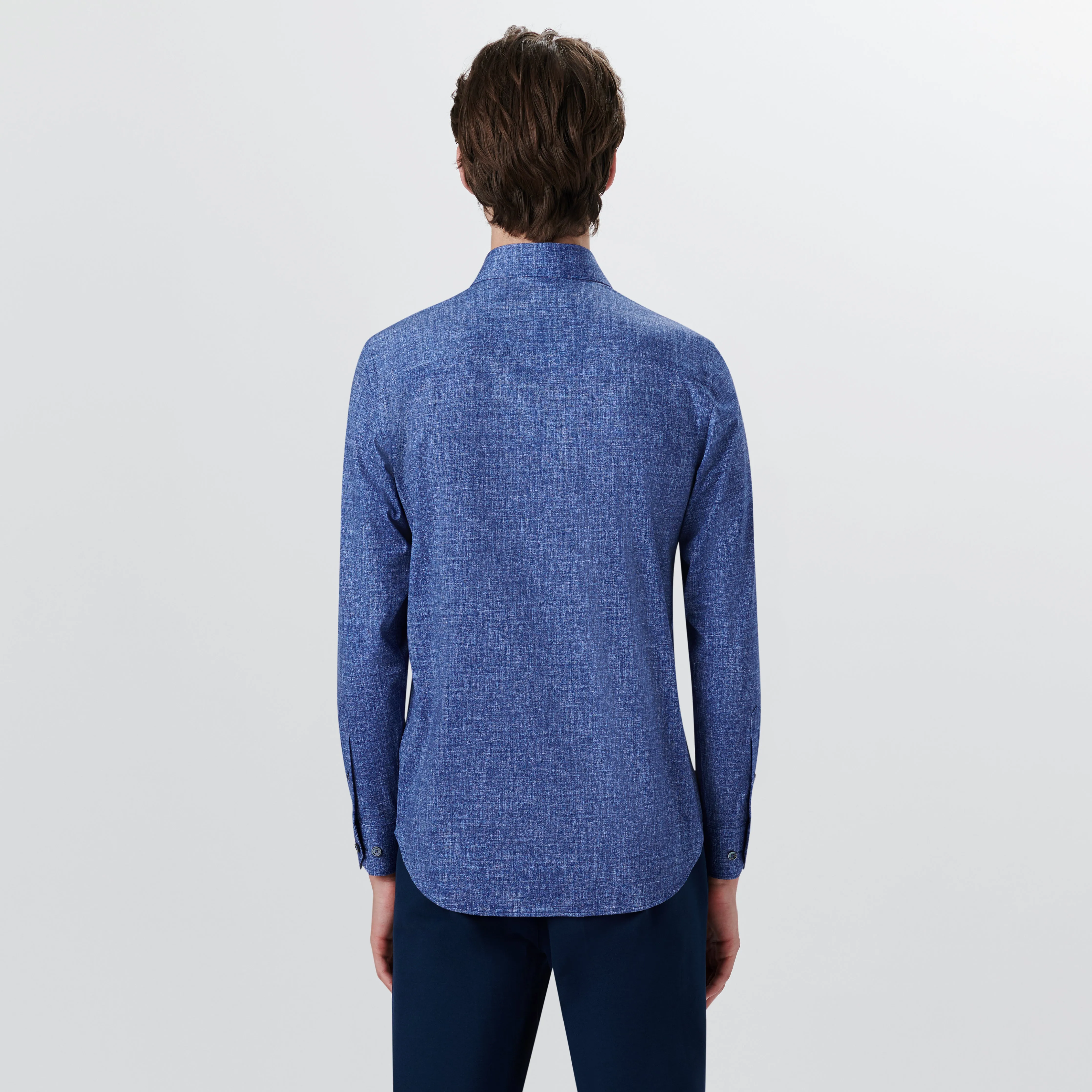 JAMES Chambray Print OoohCotton Shirt sold by Bugatchi product image thumbnail 4