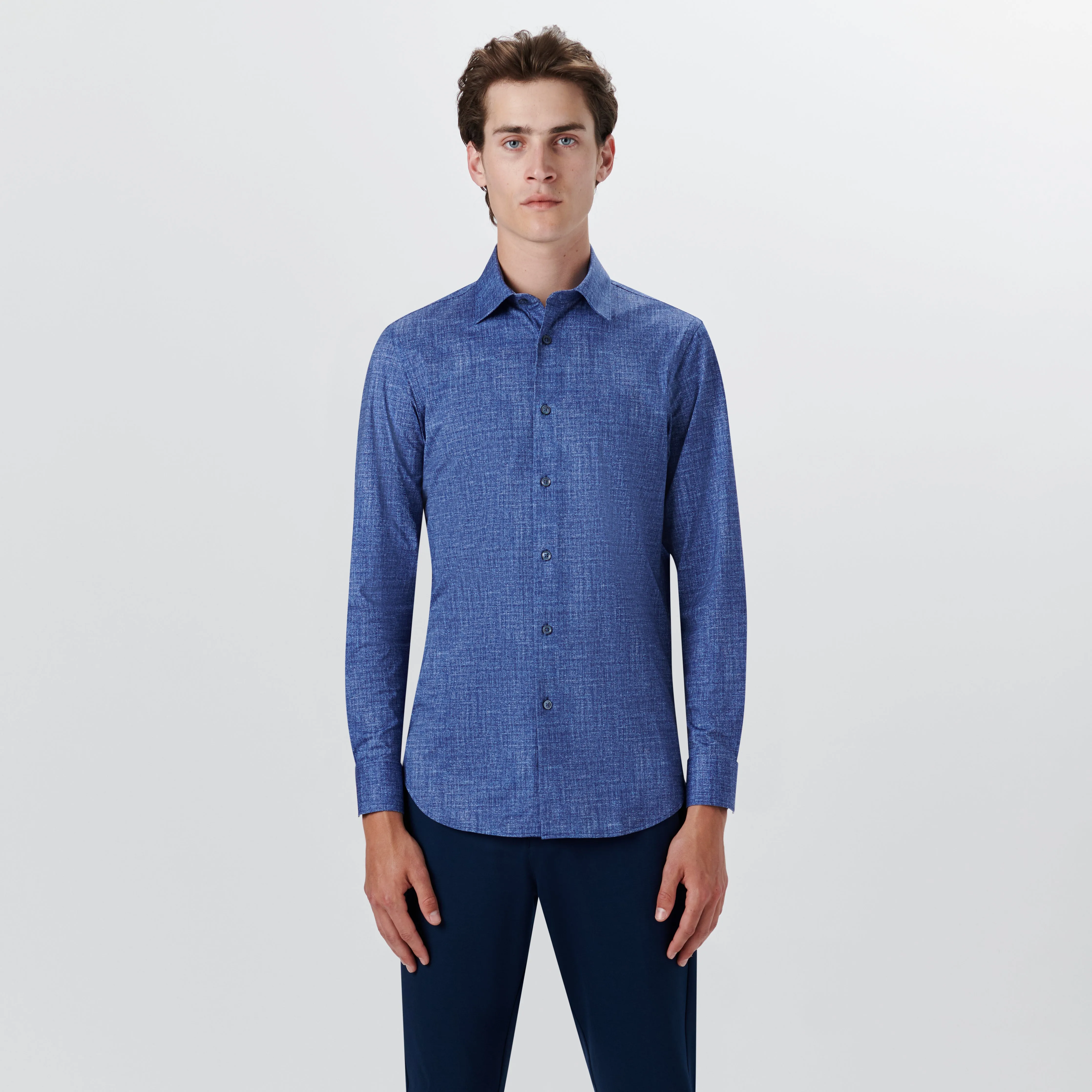 JAMES Chambray Print OoohCotton Shirt sold by Bugatchi product image thumbnail 2