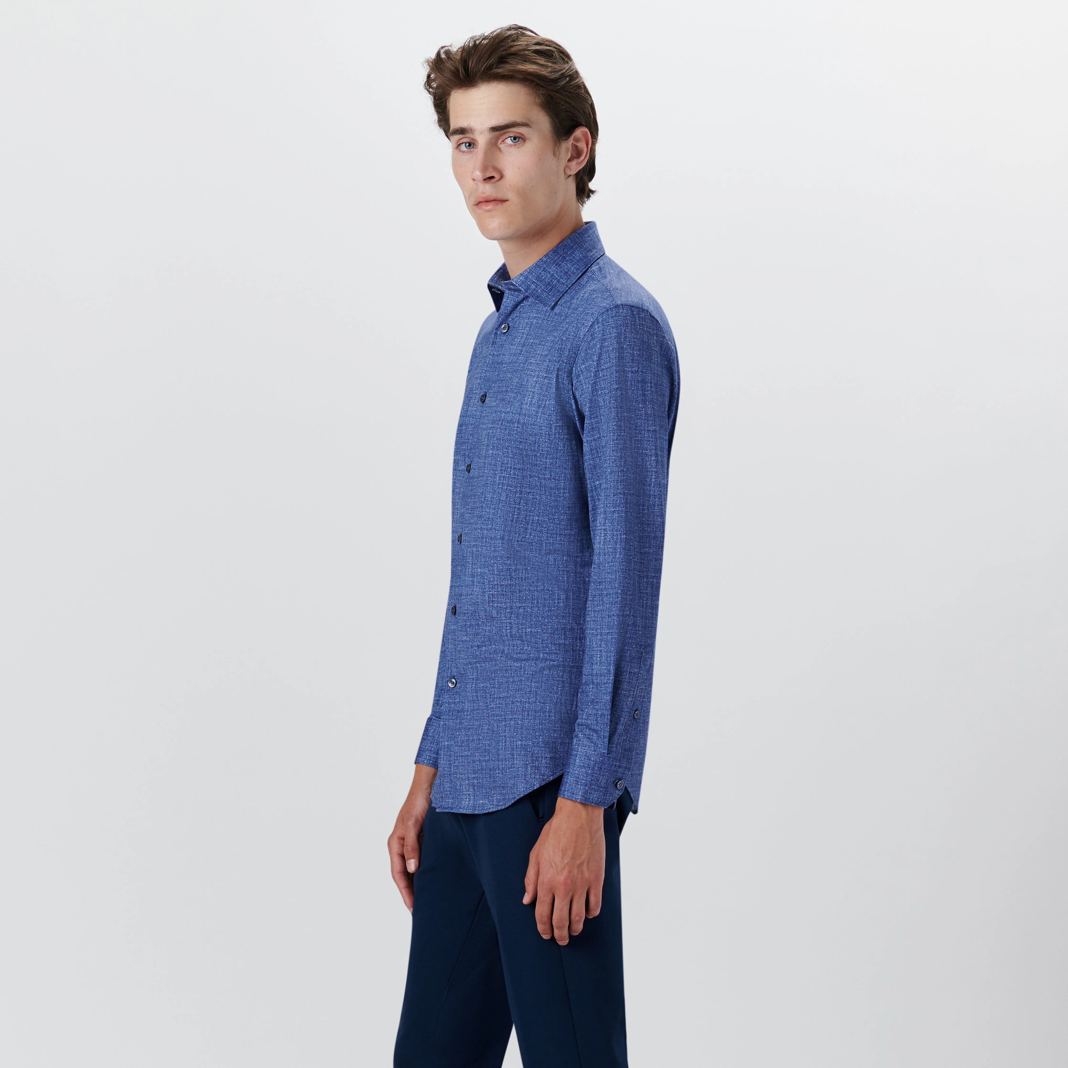 JAMES Chambray Print OoohCotton Shirt sold by Bugatchi product image thumbnail 3