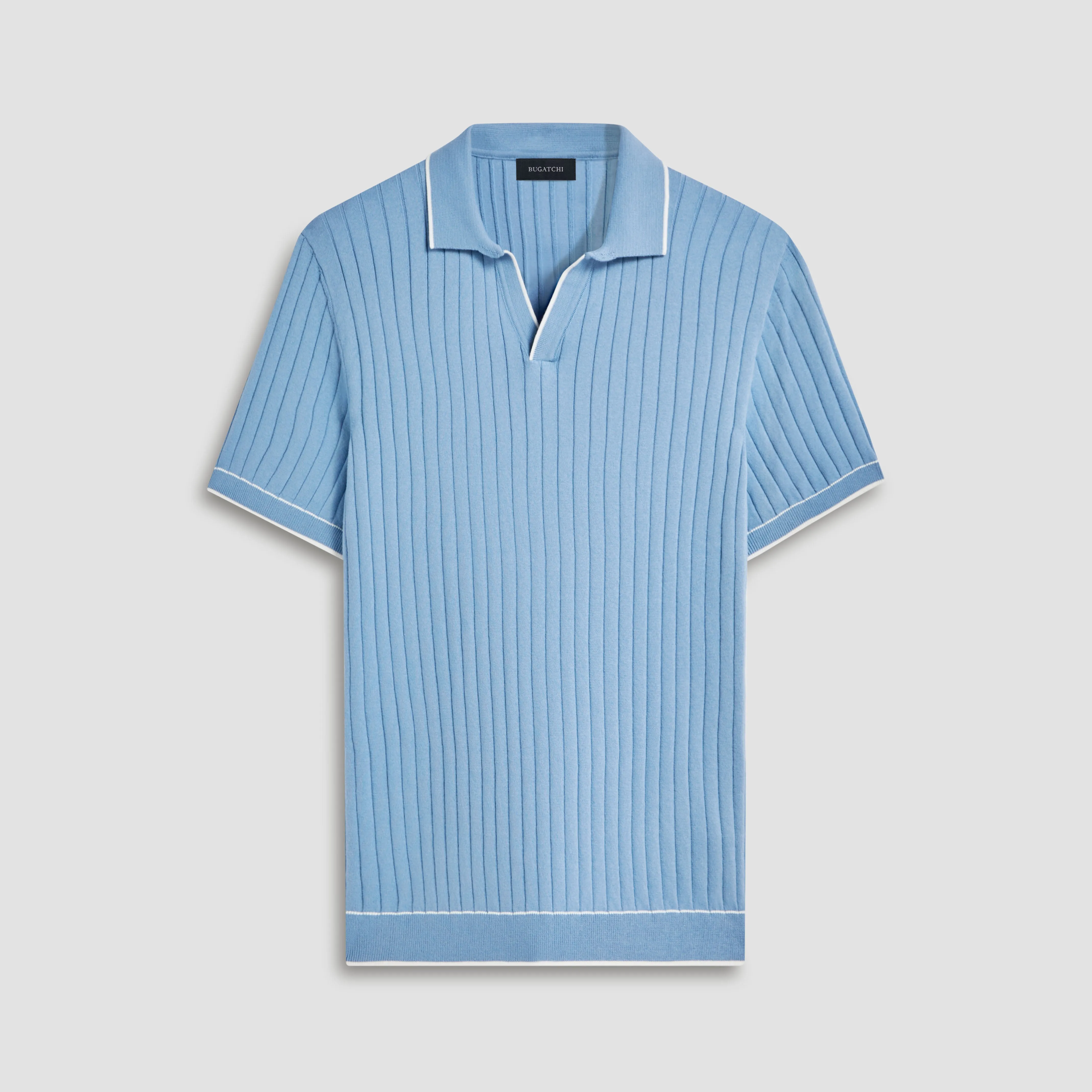 Rib Stitch Short Sleeve Johnny Sweater sold by Bugatchi