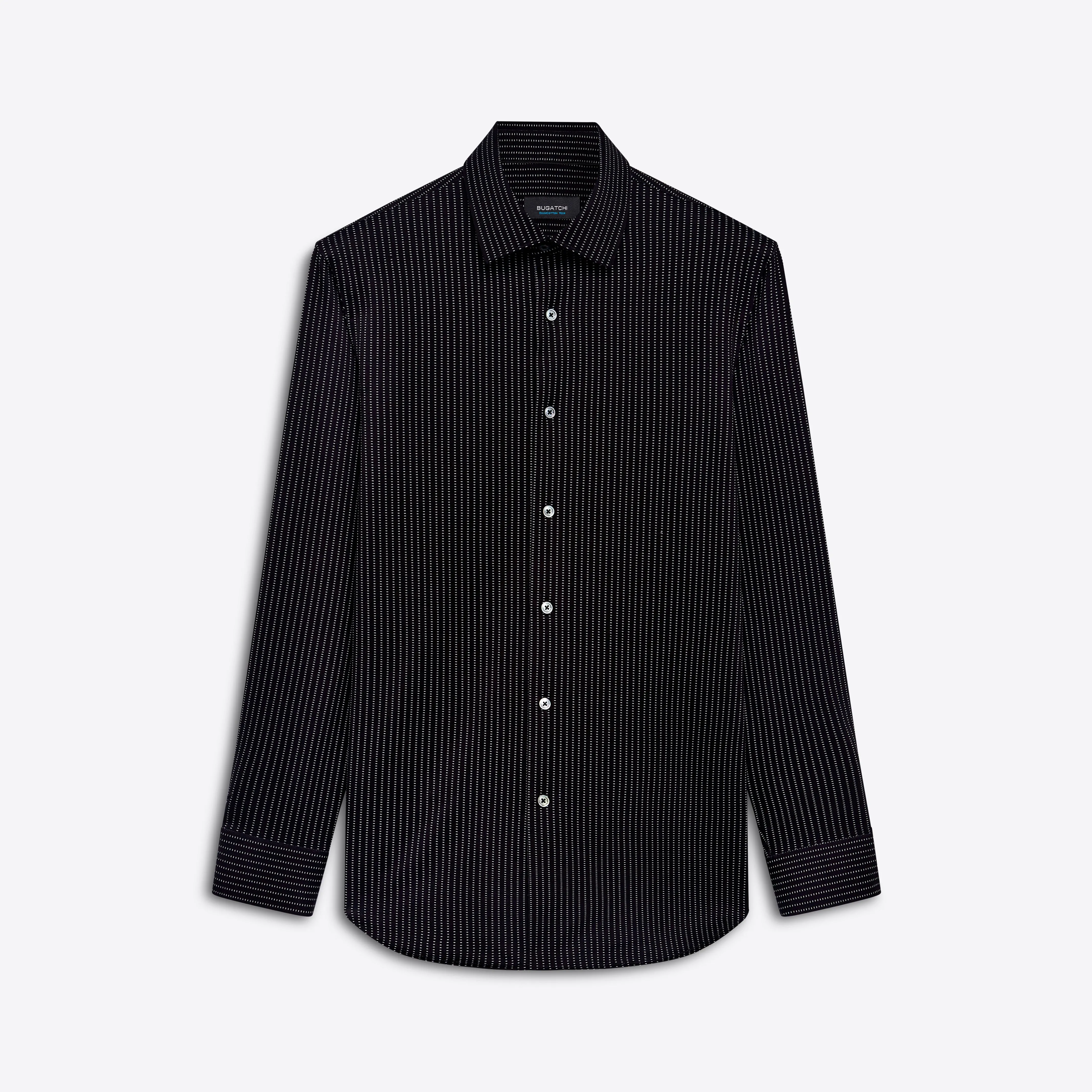 JAMES Chalk Stripe OoohCotton Twill Shirt sold by Bugatchi