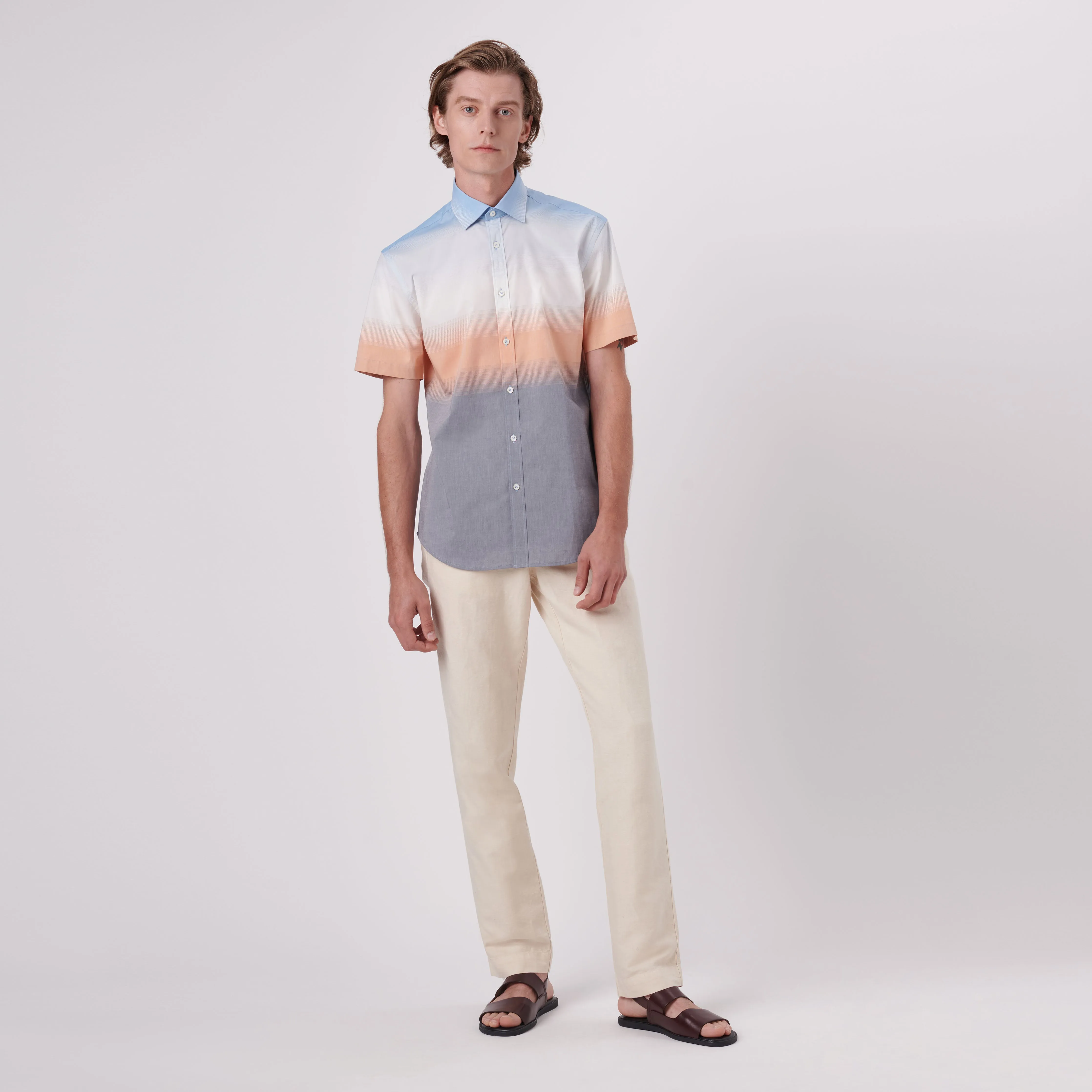 Orson Ombre Short Sleeve Shirt sold by Bugatchi product image thumbnail 5
