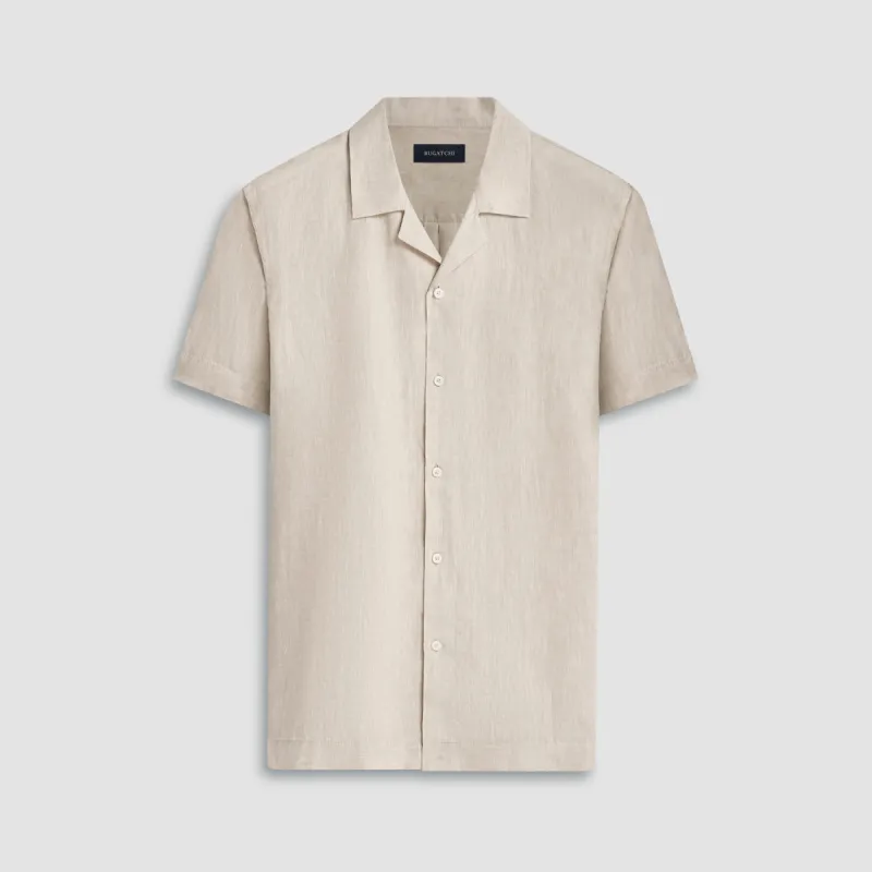 Jackson Solid Linen Camp Shirt sold by Bugatchi