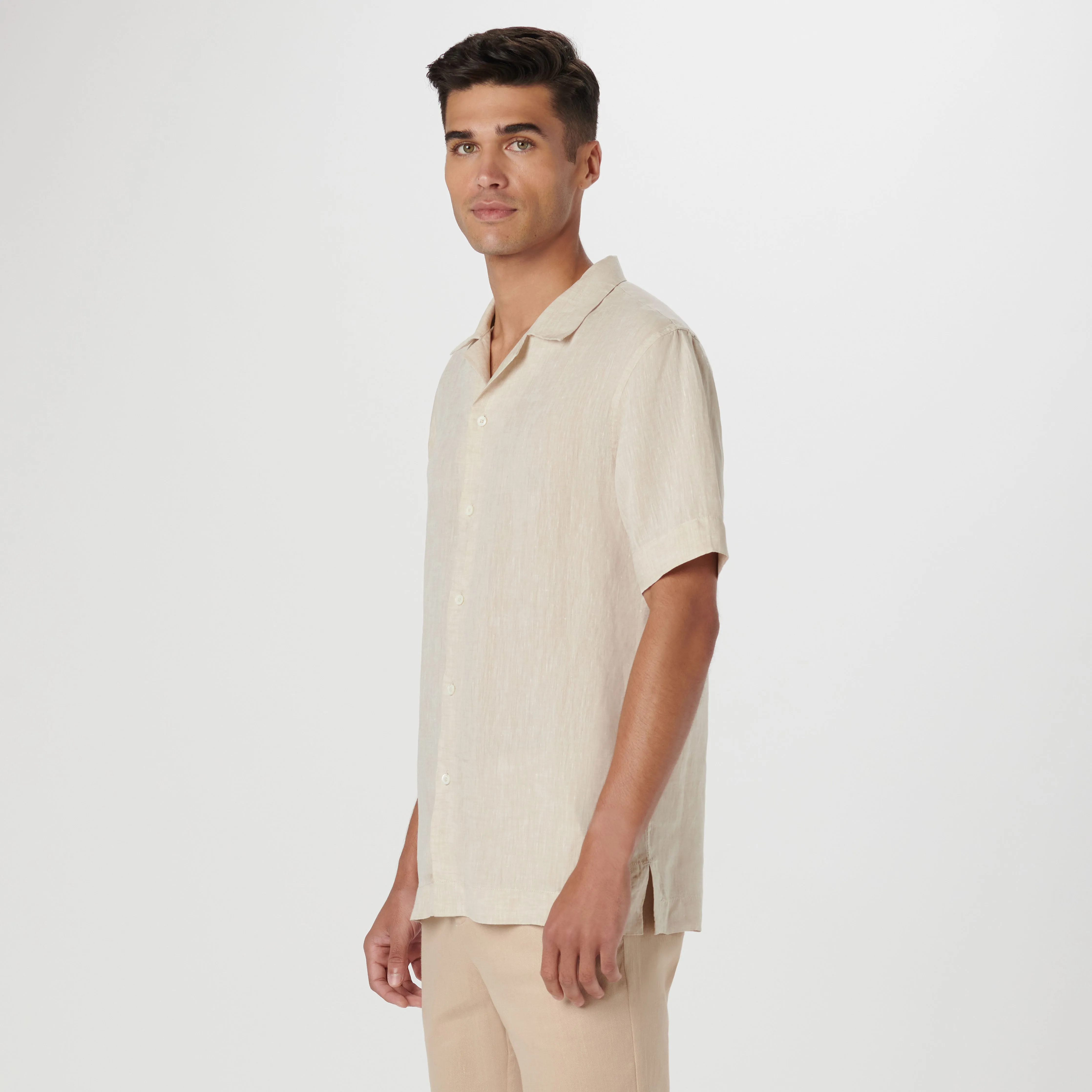 Jackson Solid Linen Camp Shirt sold by Bugatchi product image thumbnail 3