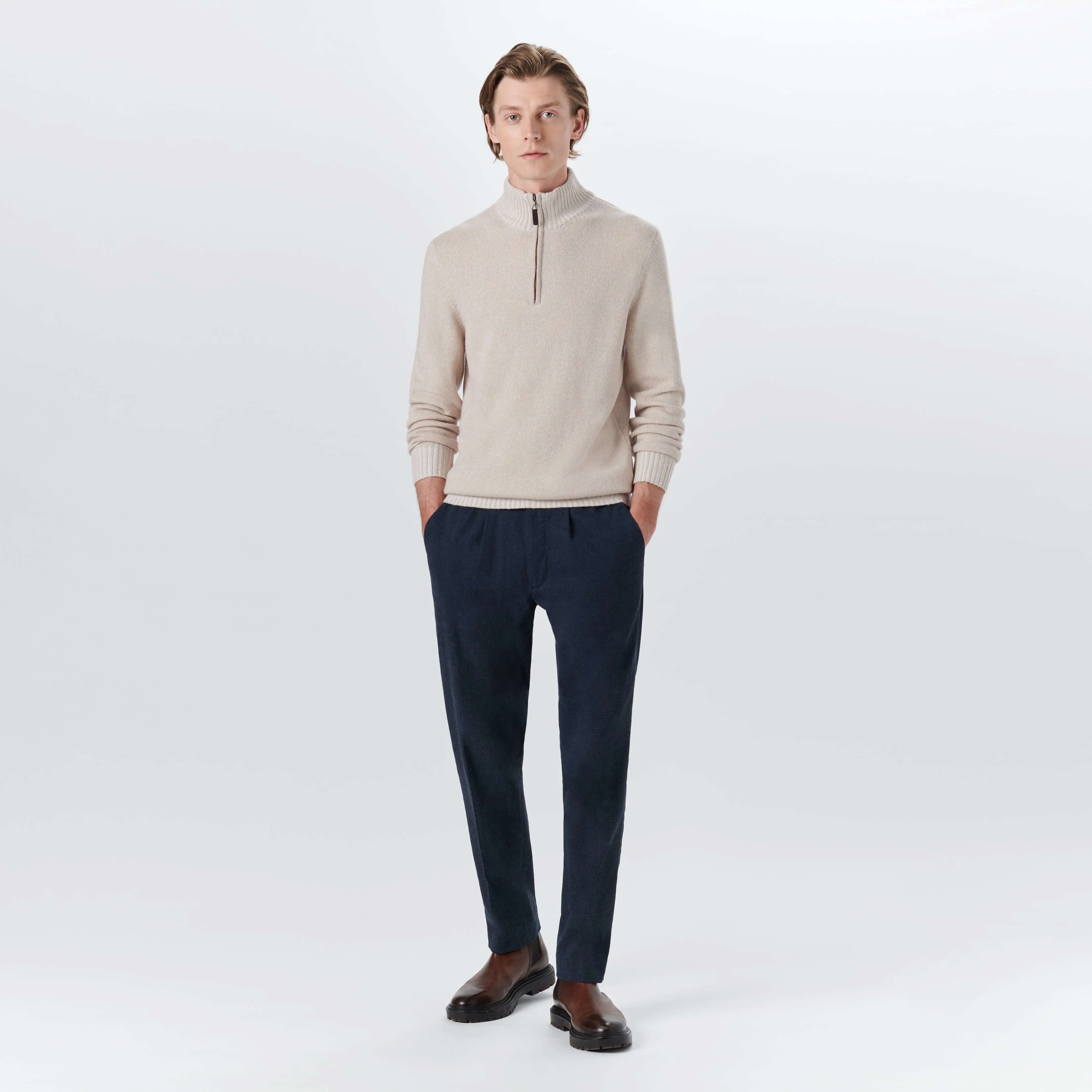 Solid Quarter Zip Pullover Sweater sold by Bugatchi product image thumbnail 5