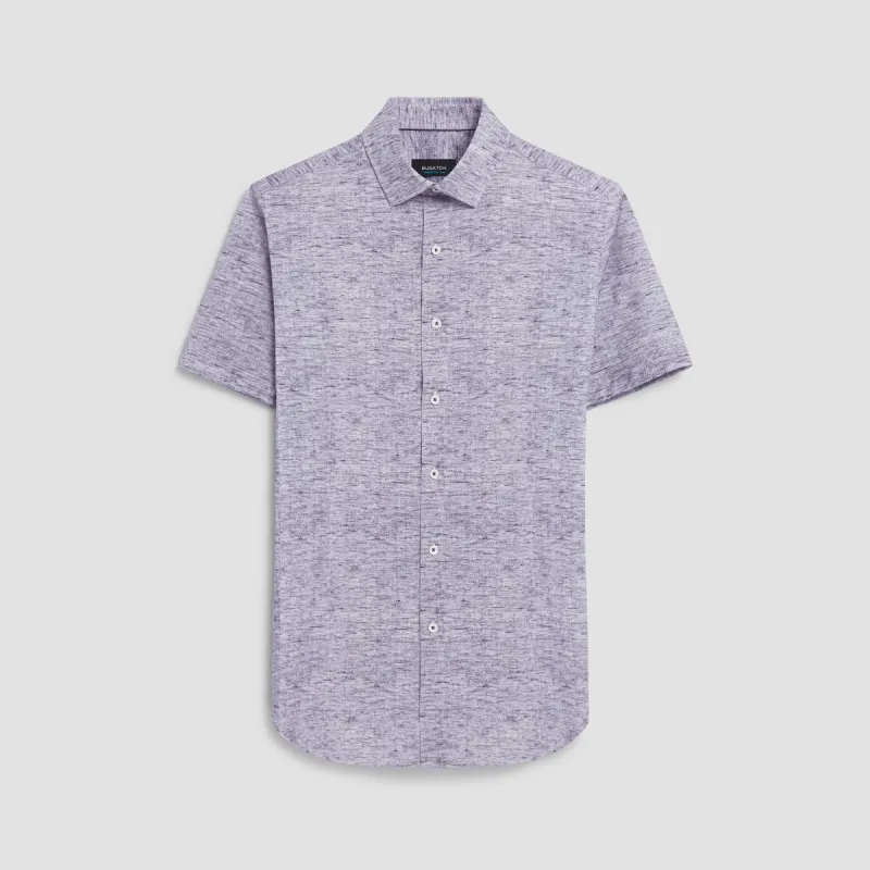 Miles Heather Print OoohCotton Short Sleeve Shirt sold by Bugatchi