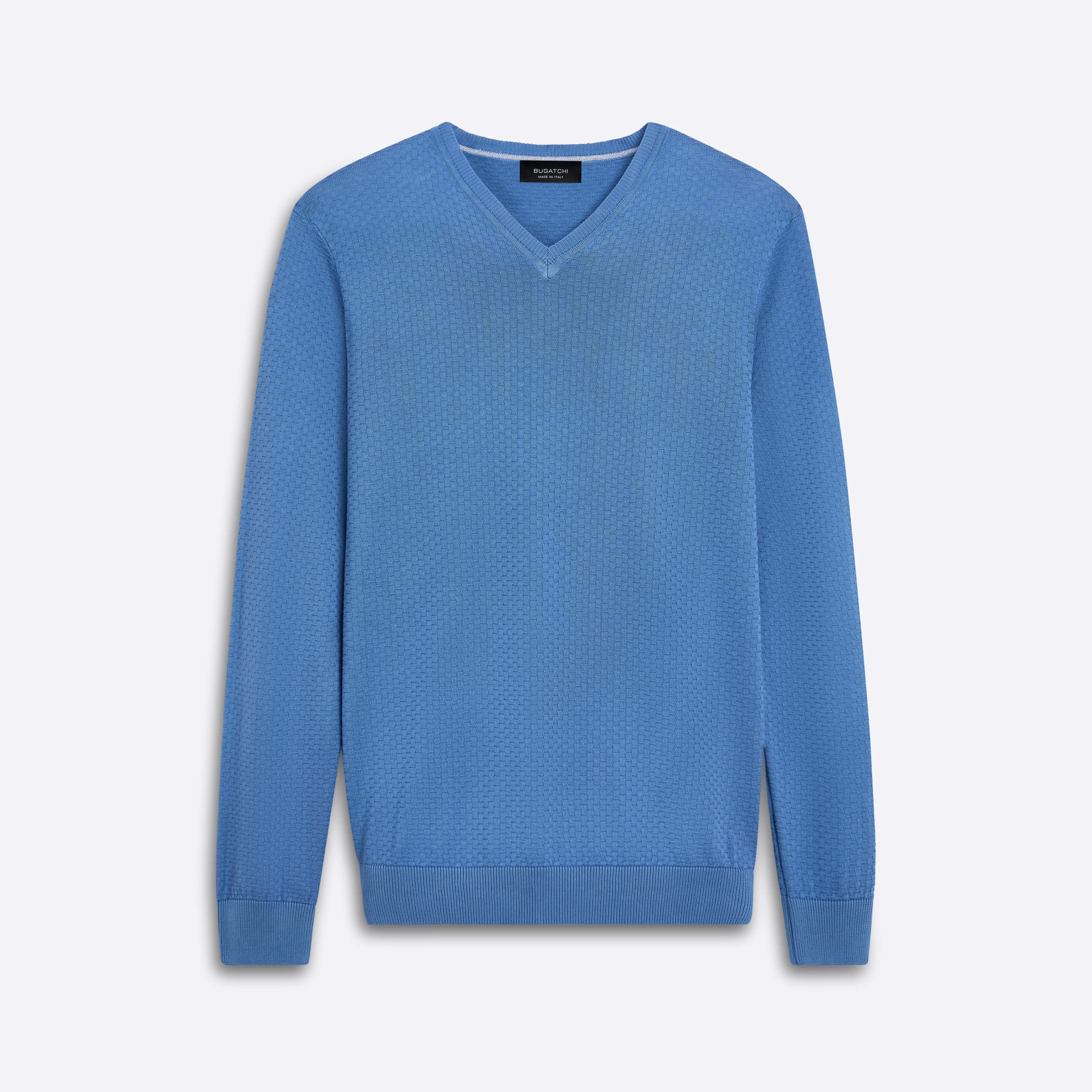 Basketweave V-Neck Sweater sold by Bugatchi
