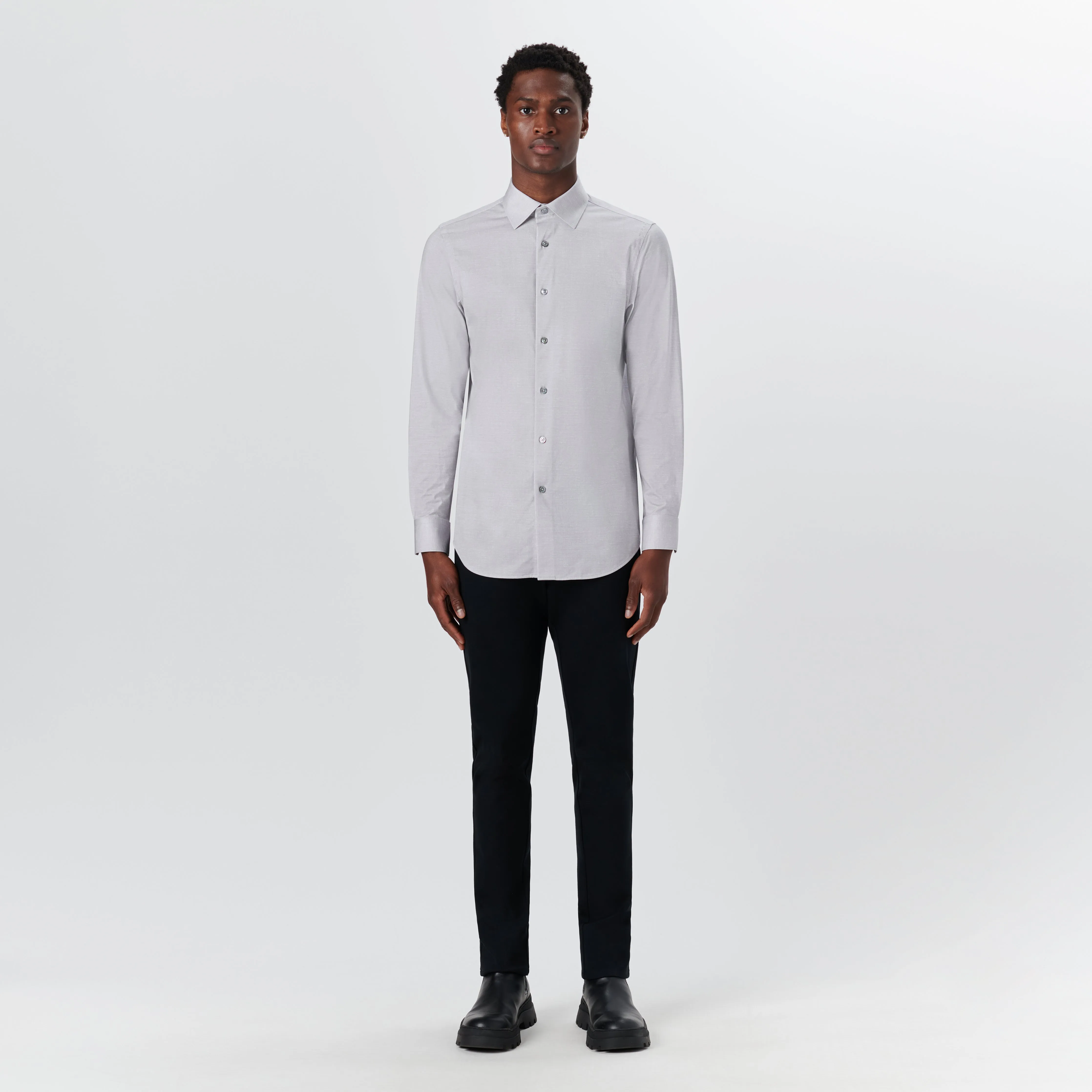 JAMES Chambray Print OoohCotton Shirt sold by Bugatchi product image thumbnail 5