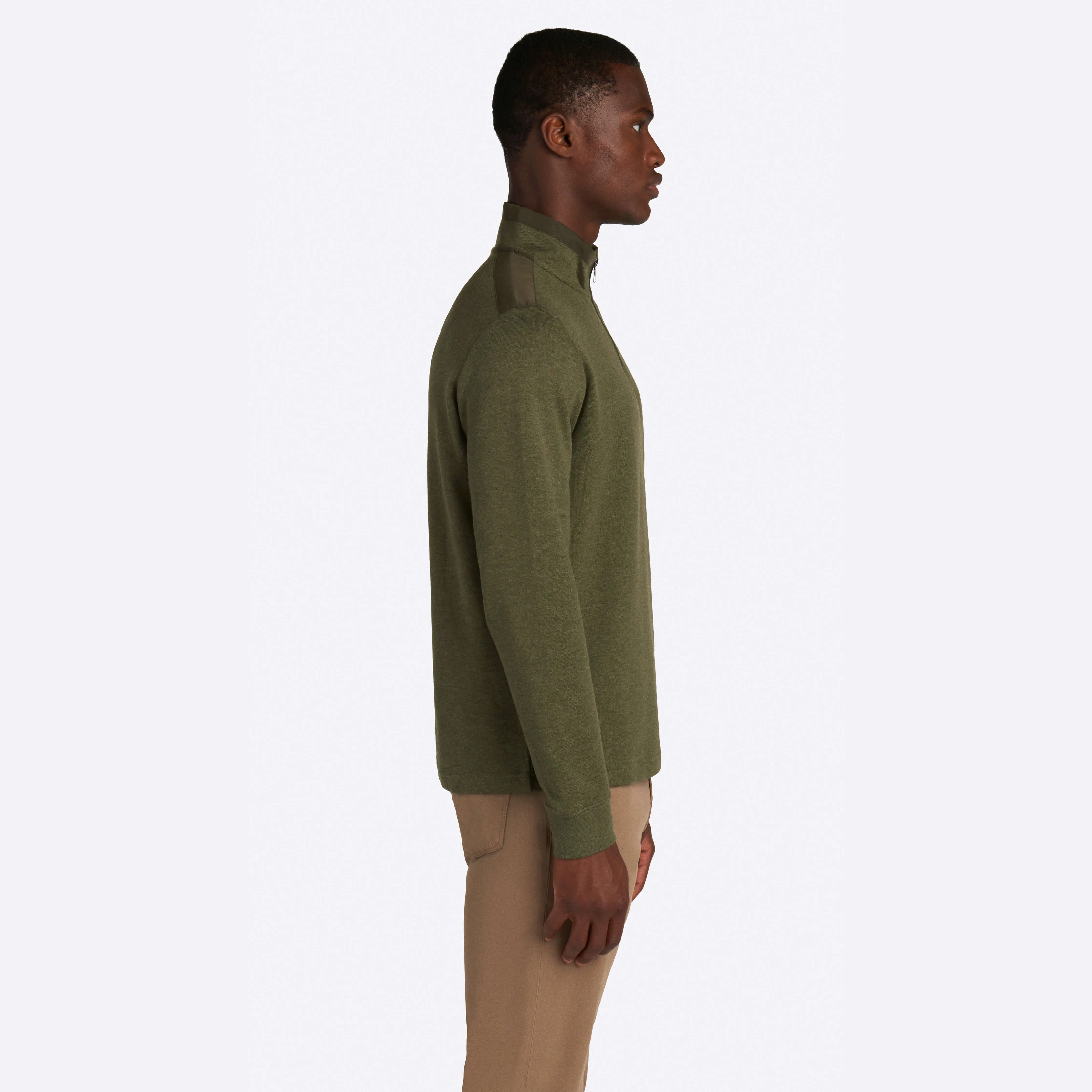 Heather Quarter Zip Mock Neck Pullover sold by Bugatchi product image thumbnail 4