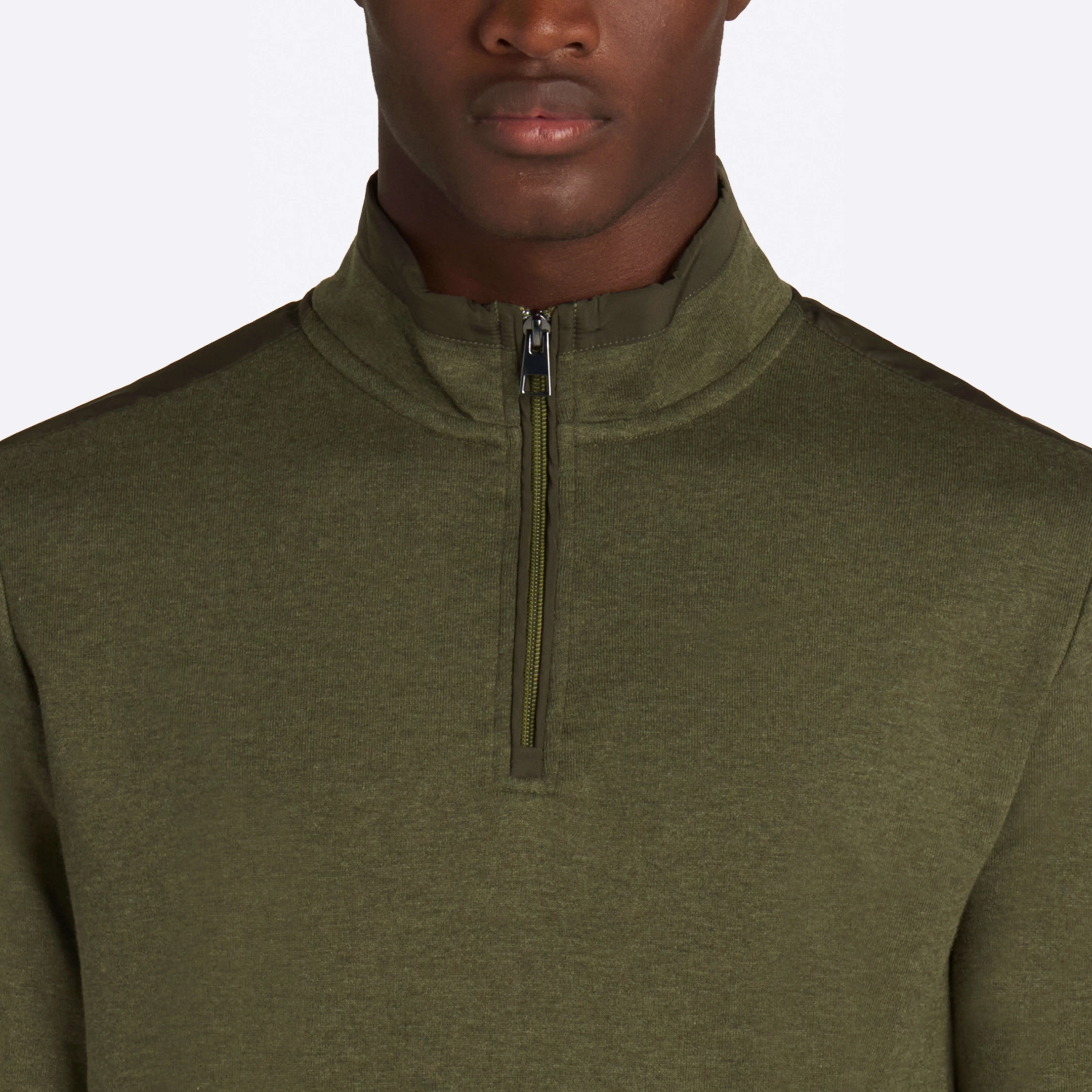 Heather Quarter Zip Mock Neck Pullover sold by Bugatchi product image thumbnail 5