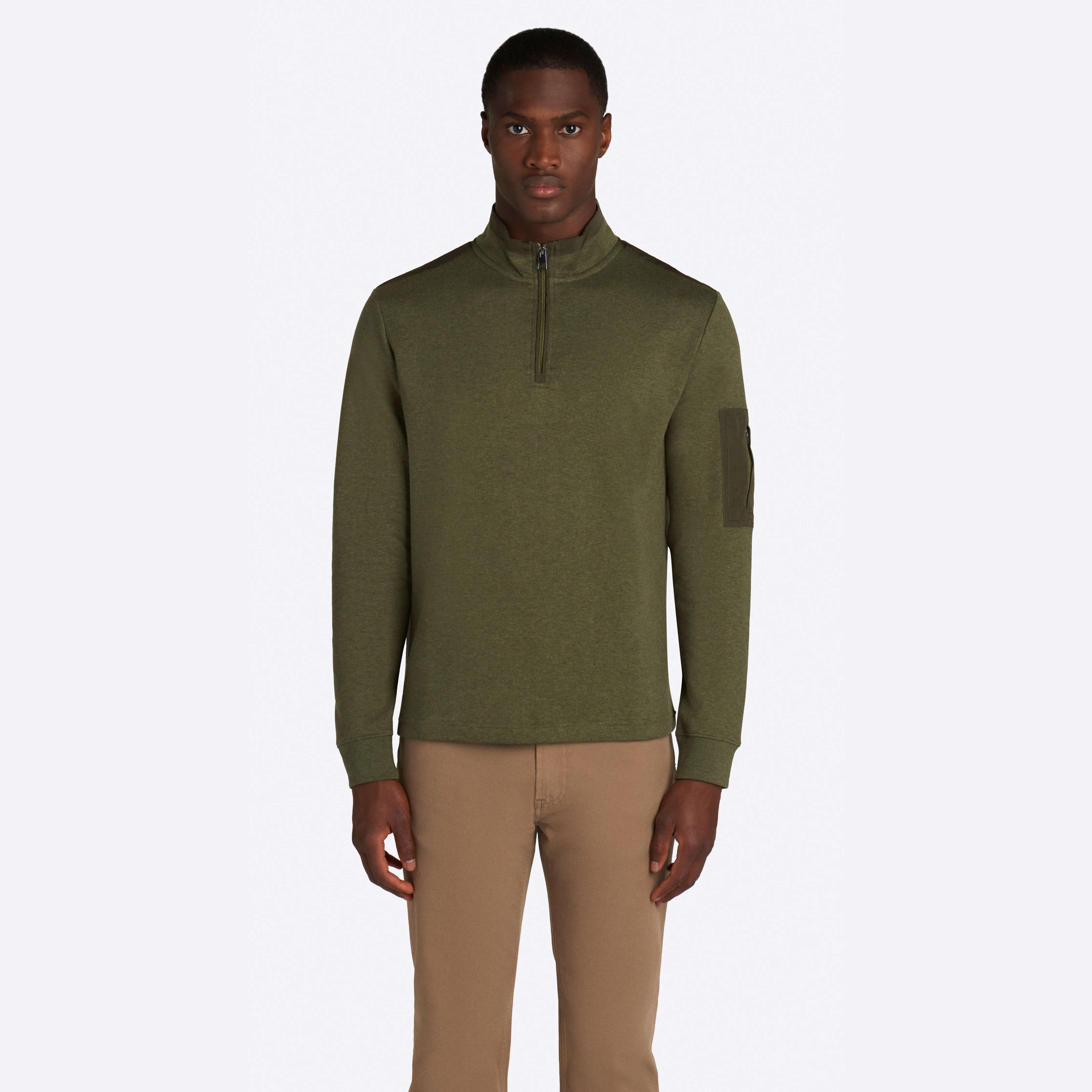 Heather Quarter Zip Mock Neck Pullover sold by Bugatchi product image thumbnail 2