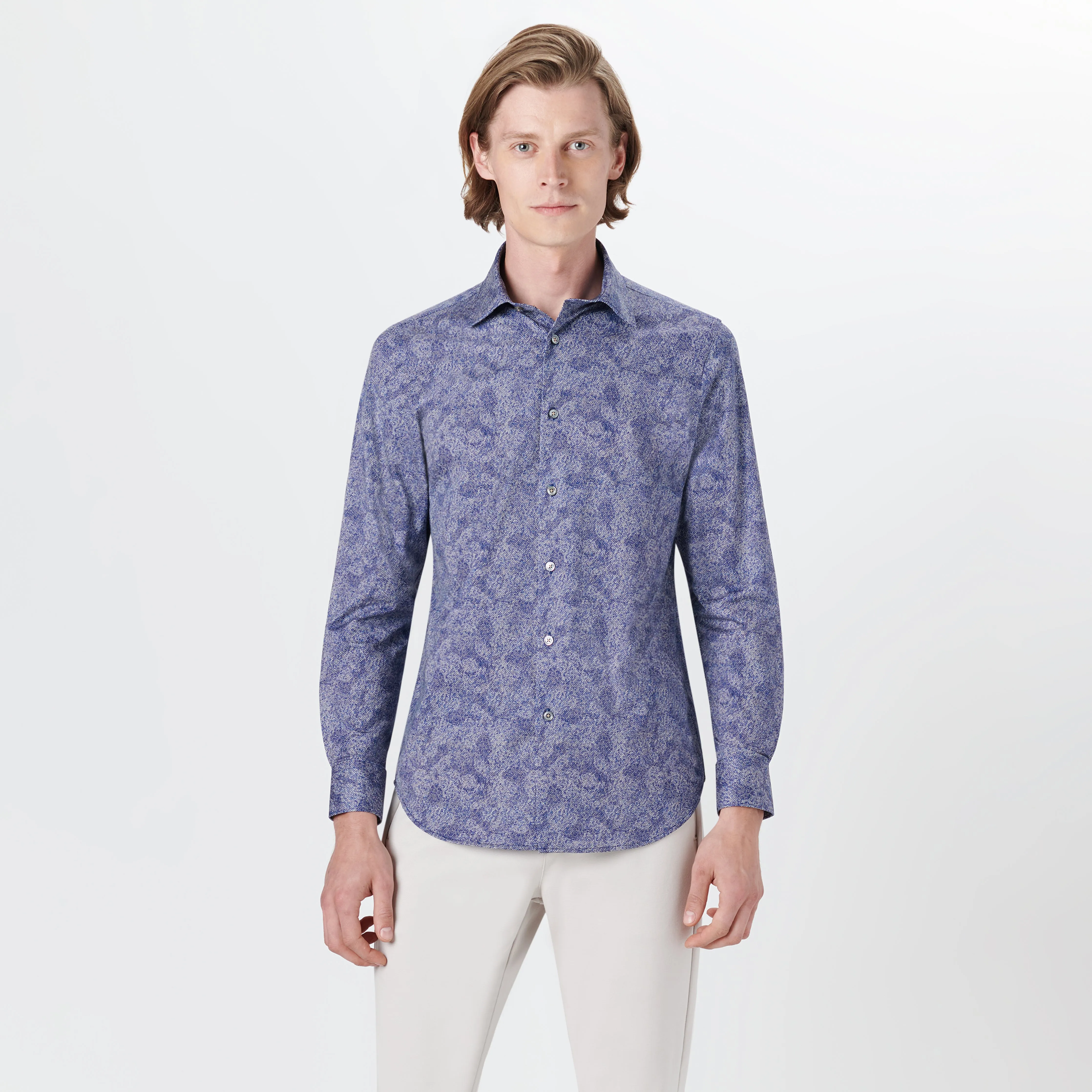 JAMES Abstract Print OoohCotton Shirt sold by Bugatchi product image thumbnail 2