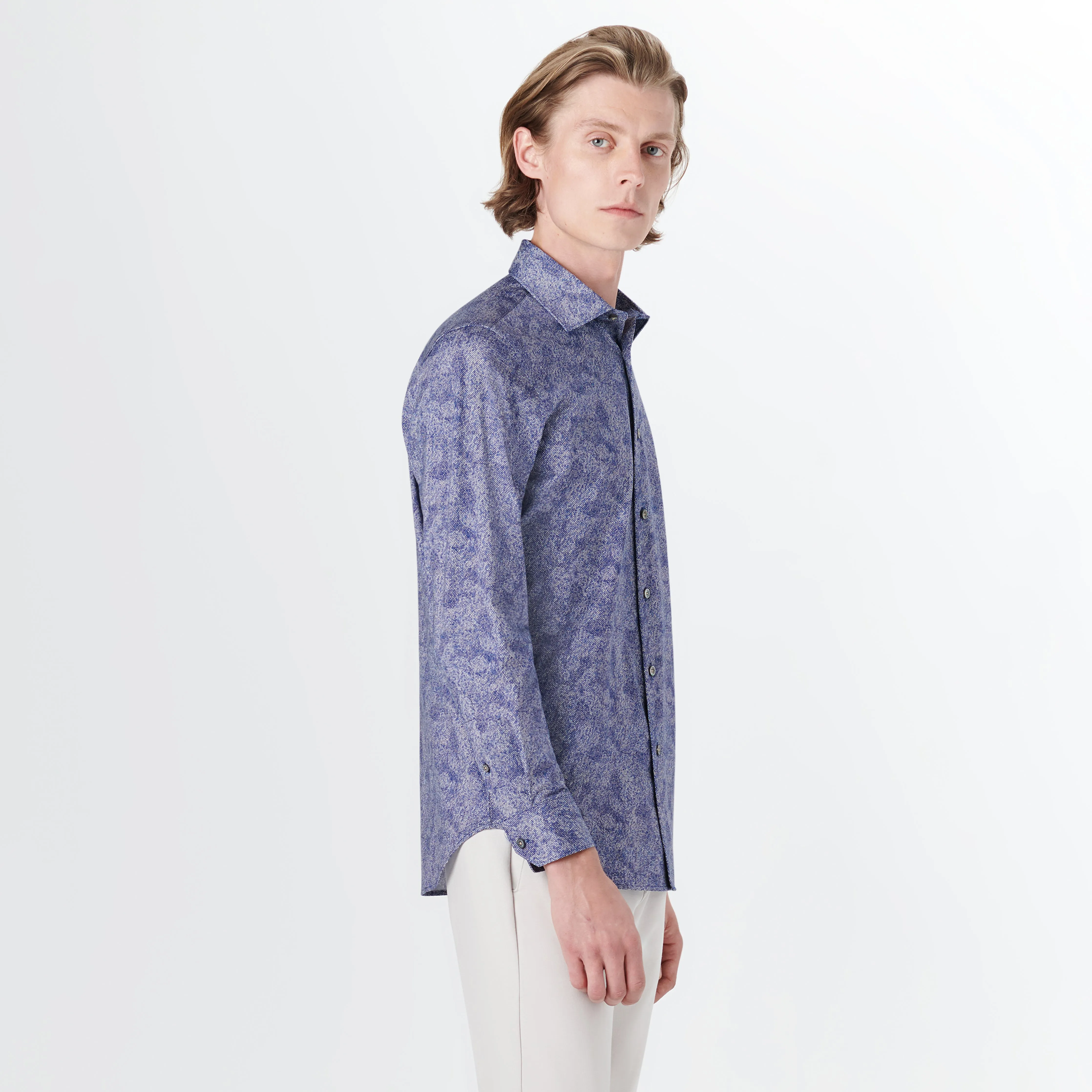 JAMES Abstract Print OoohCotton Shirt sold by Bugatchi product image thumbnail 3