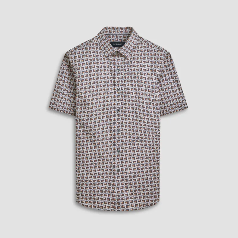 Orson Retro Abstract Short Sleeve Shirt sold by Bugatchi