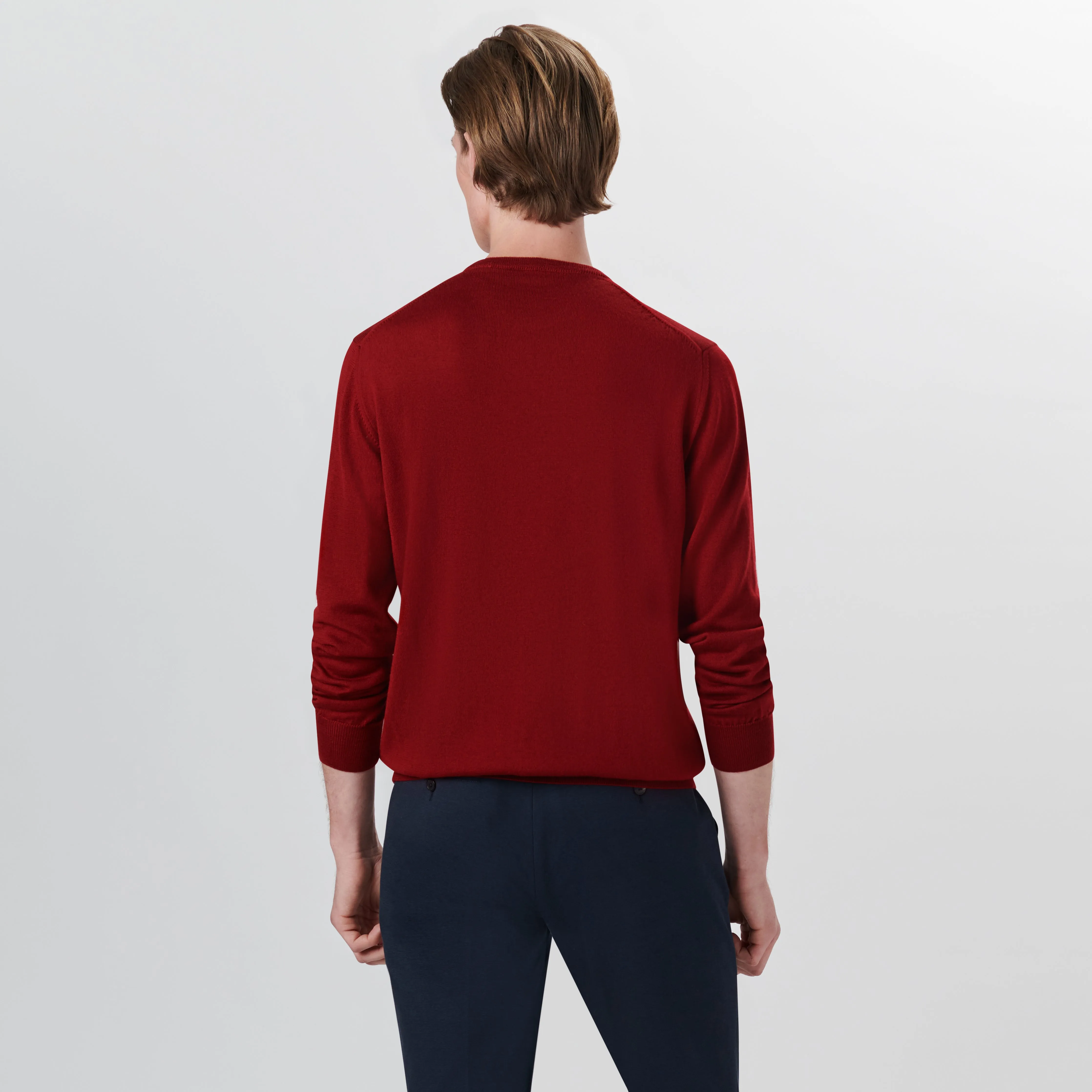 Super Merino Crew Neck Solid Sweater sold by Bugatchi product image thumbnail 4