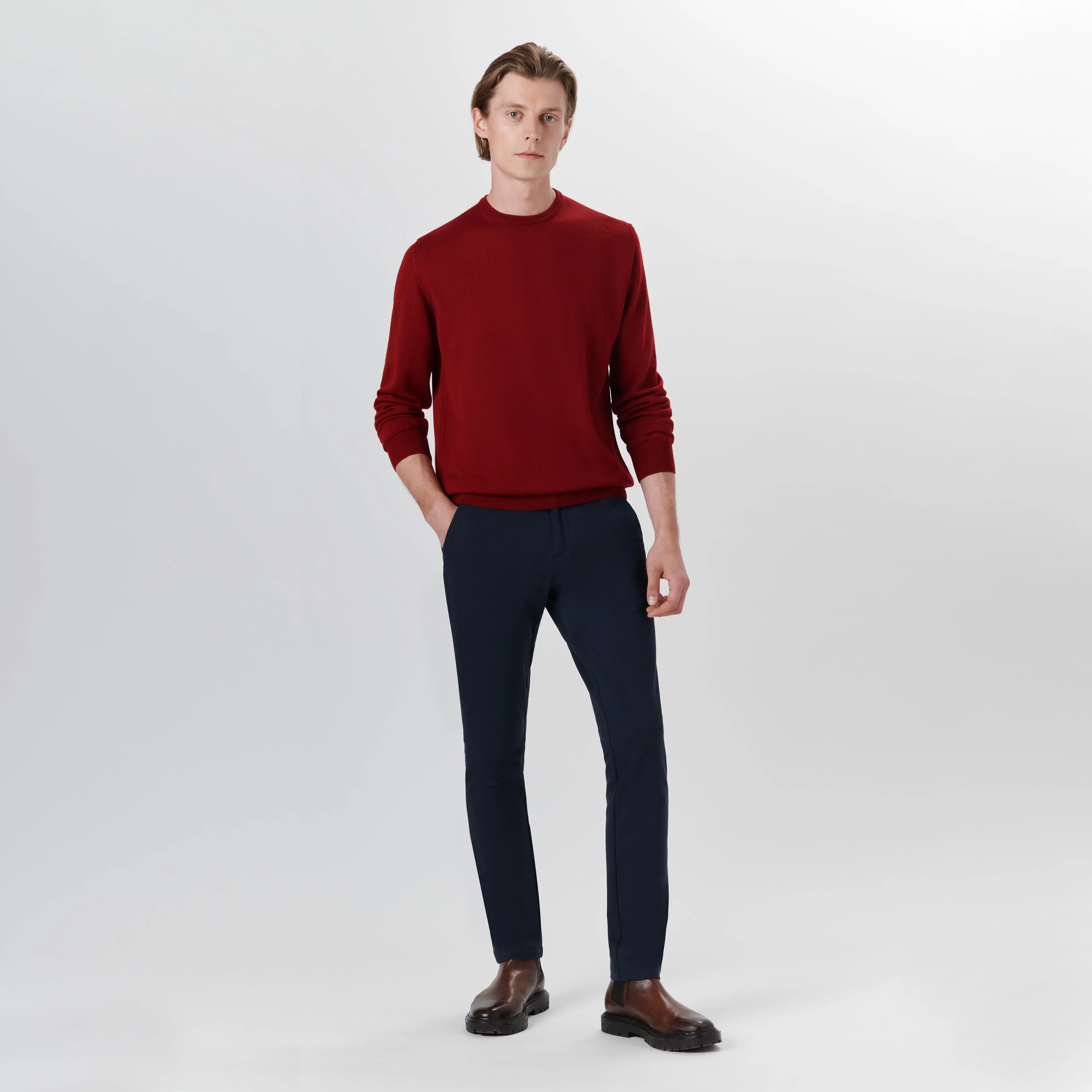Super Merino Crew Neck Solid Sweater sold by Bugatchi product image thumbnail 5