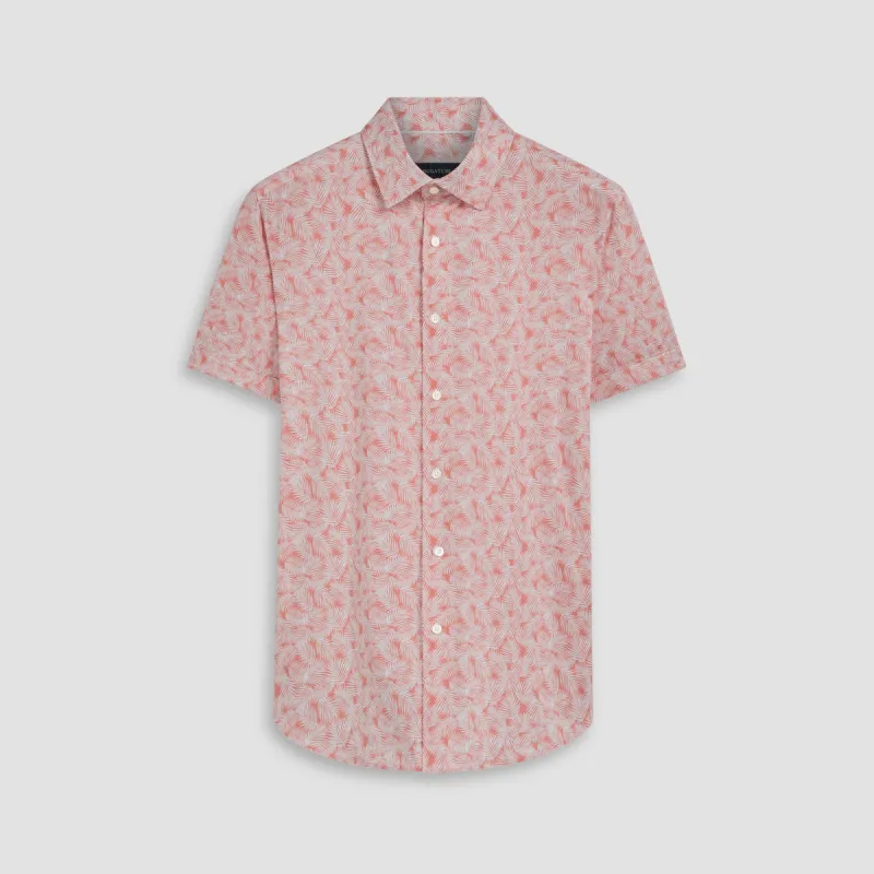 Miles Leaf Print OoohCotton Short Sleeve Shirt sold by Bugatchi
