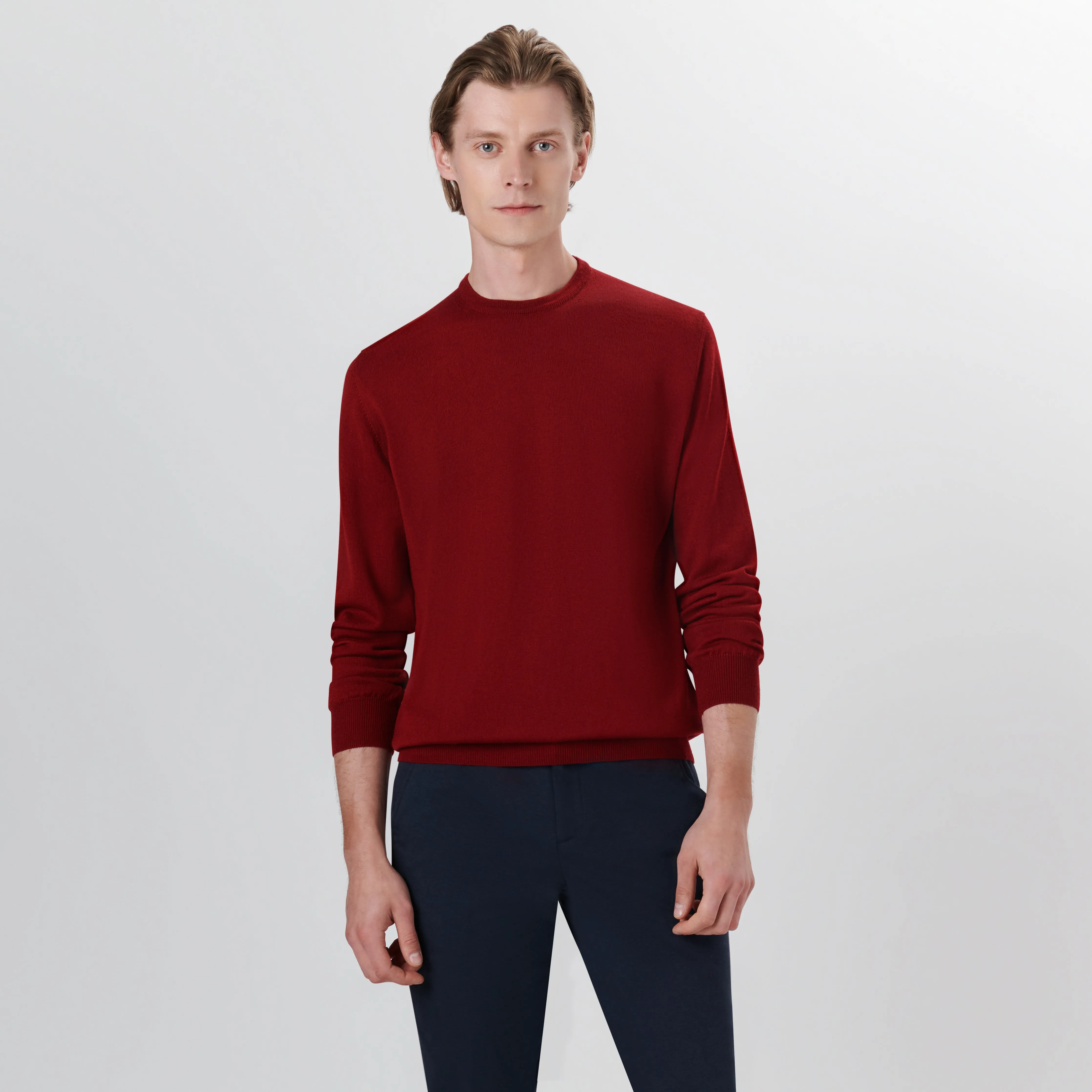 Super Merino Crew Neck Solid Sweater sold by Bugatchi product image thumbnail 2