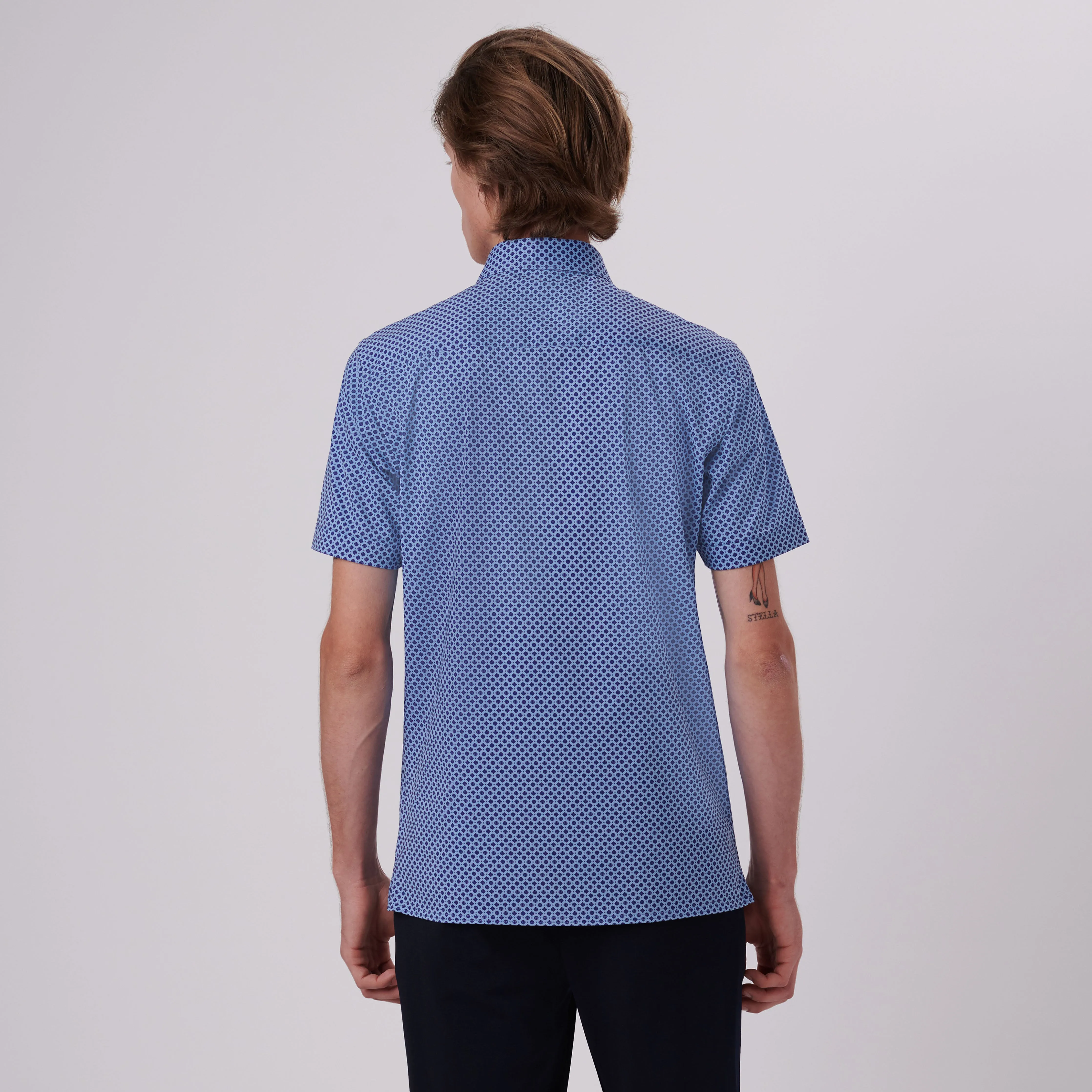 Milo Geometric Print OoohCotton Short Sleeve Shirt sold by Bugatchi product image thumbnail 4