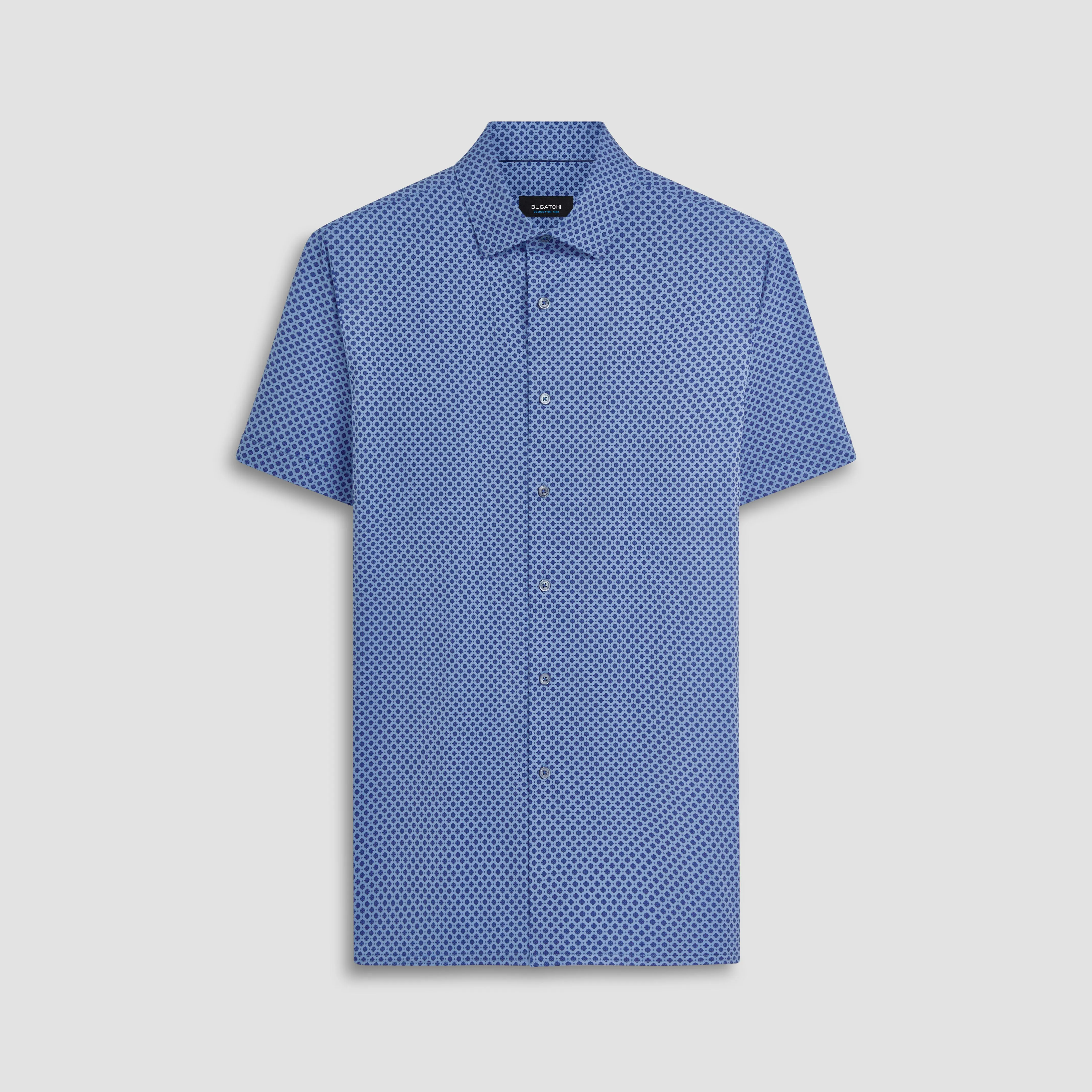 Milo Geometric Print OoohCotton Short Sleeve Shirt sold by Bugatchi