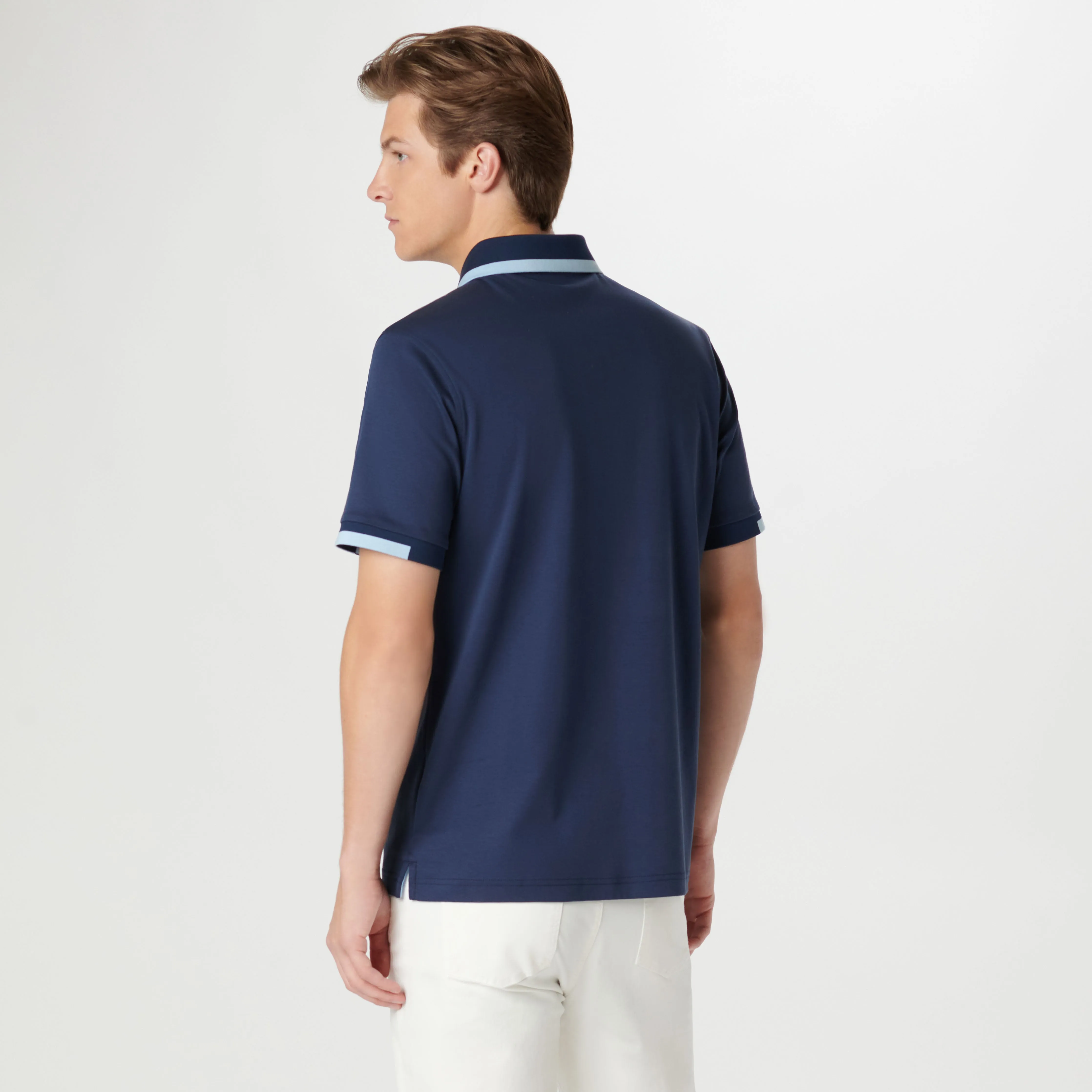 Tipped Quarter Zip Polo sold by Bugatchi product image thumbnail 4