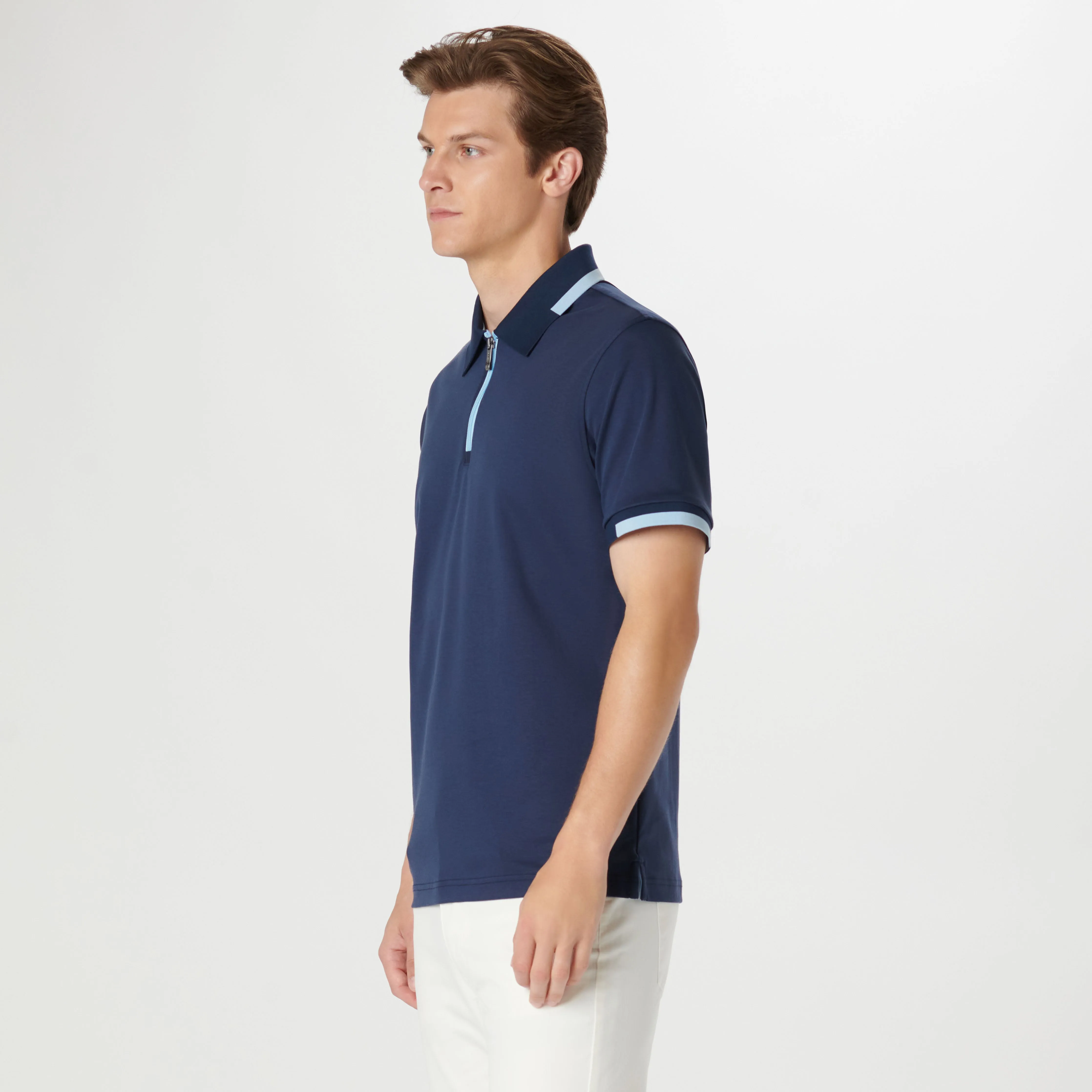Tipped Quarter Zip Polo sold by Bugatchi product image thumbnail 3