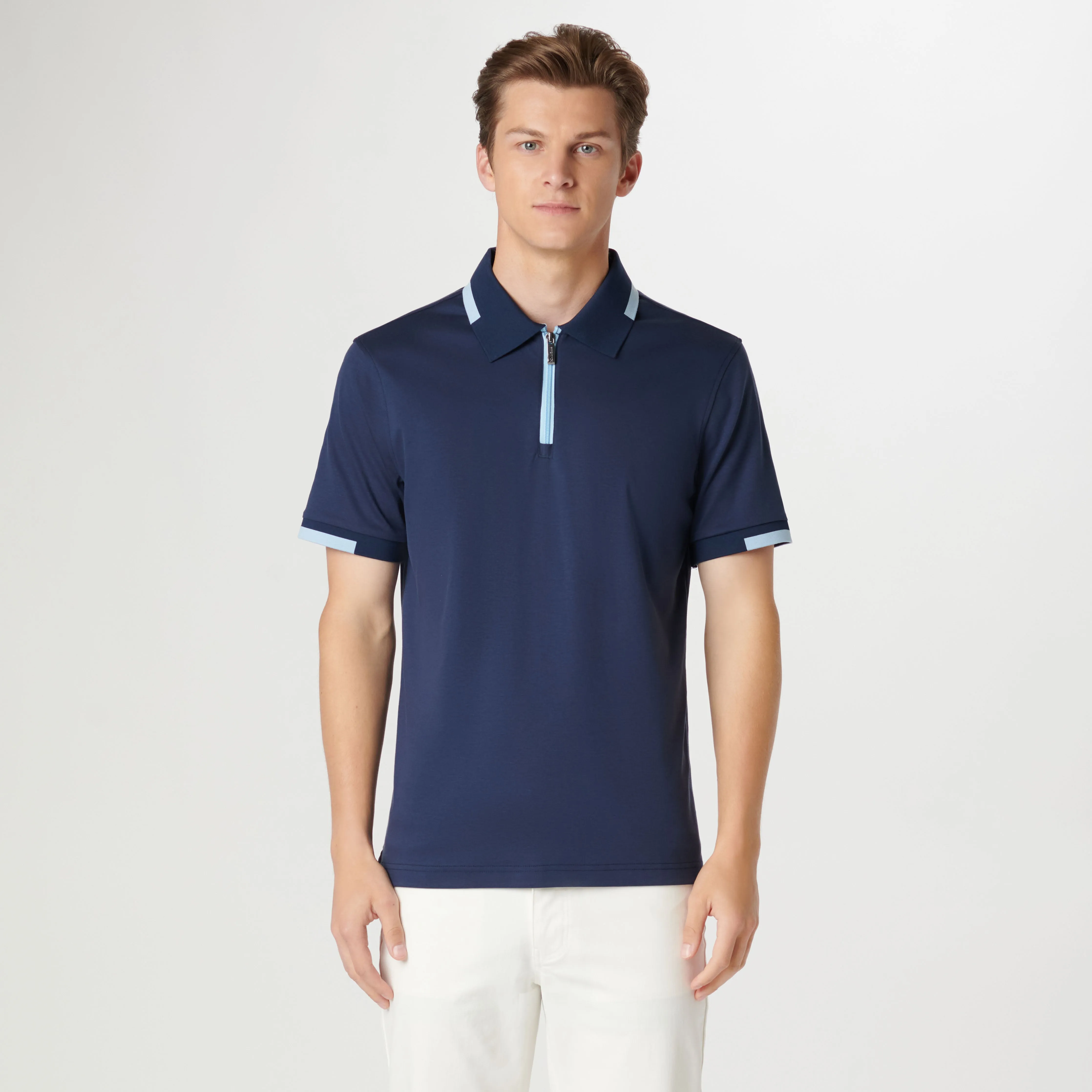 Tipped Quarter Zip Polo sold by Bugatchi product image thumbnail 2