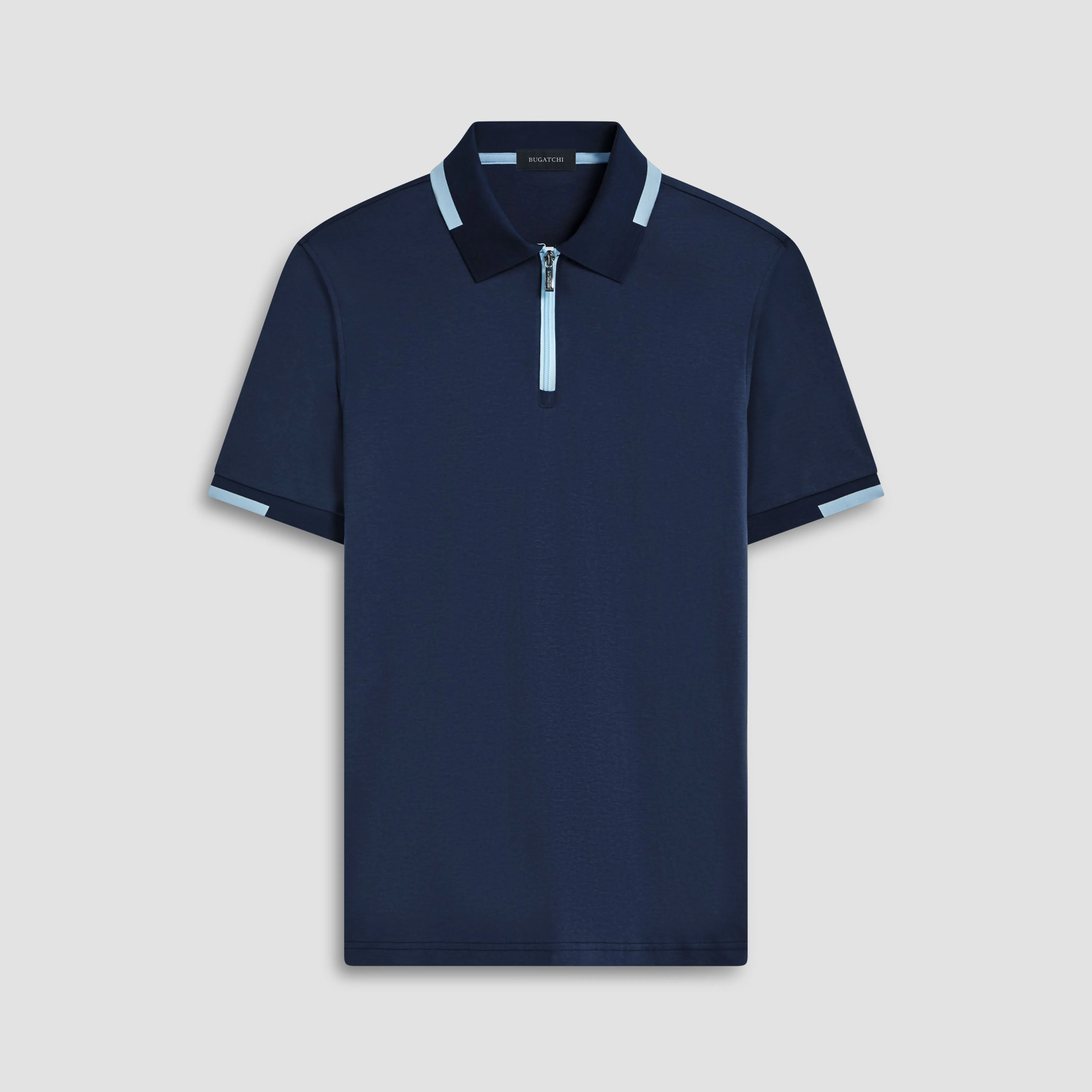 Tipped Quarter Zip Polo sold by Bugatchi