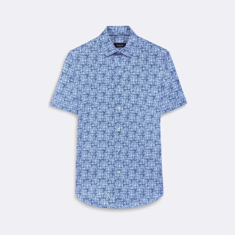 Miles Diamond Print OoohCotton Short Sleeve Shirt sold by Bugatchi