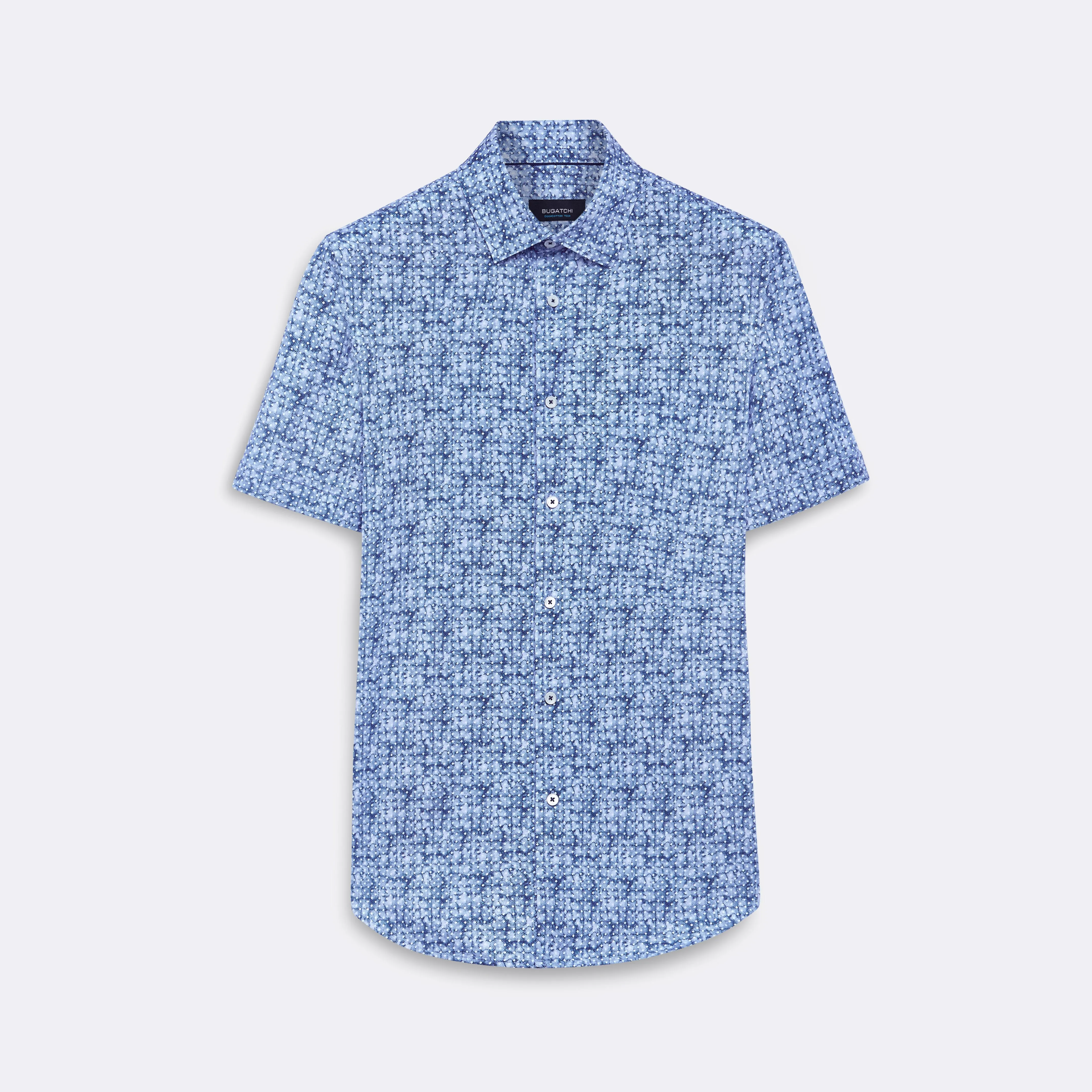 Miles Diamond Print OoohCotton Short Sleeve Shirt sold by Bugatchi