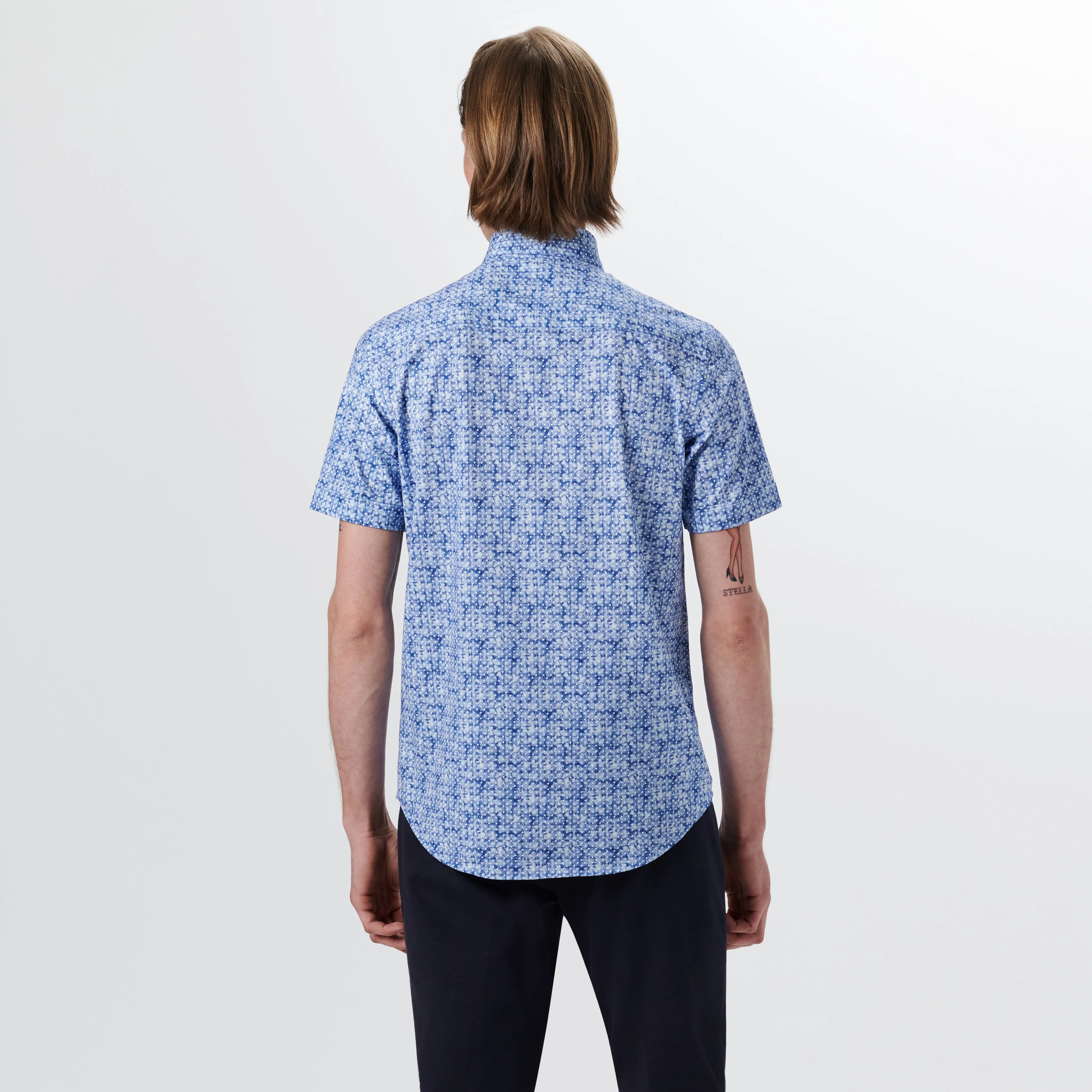 Miles Diamond Print OoohCotton Short Sleeve Shirt sold by Bugatchi product image thumbnail 4