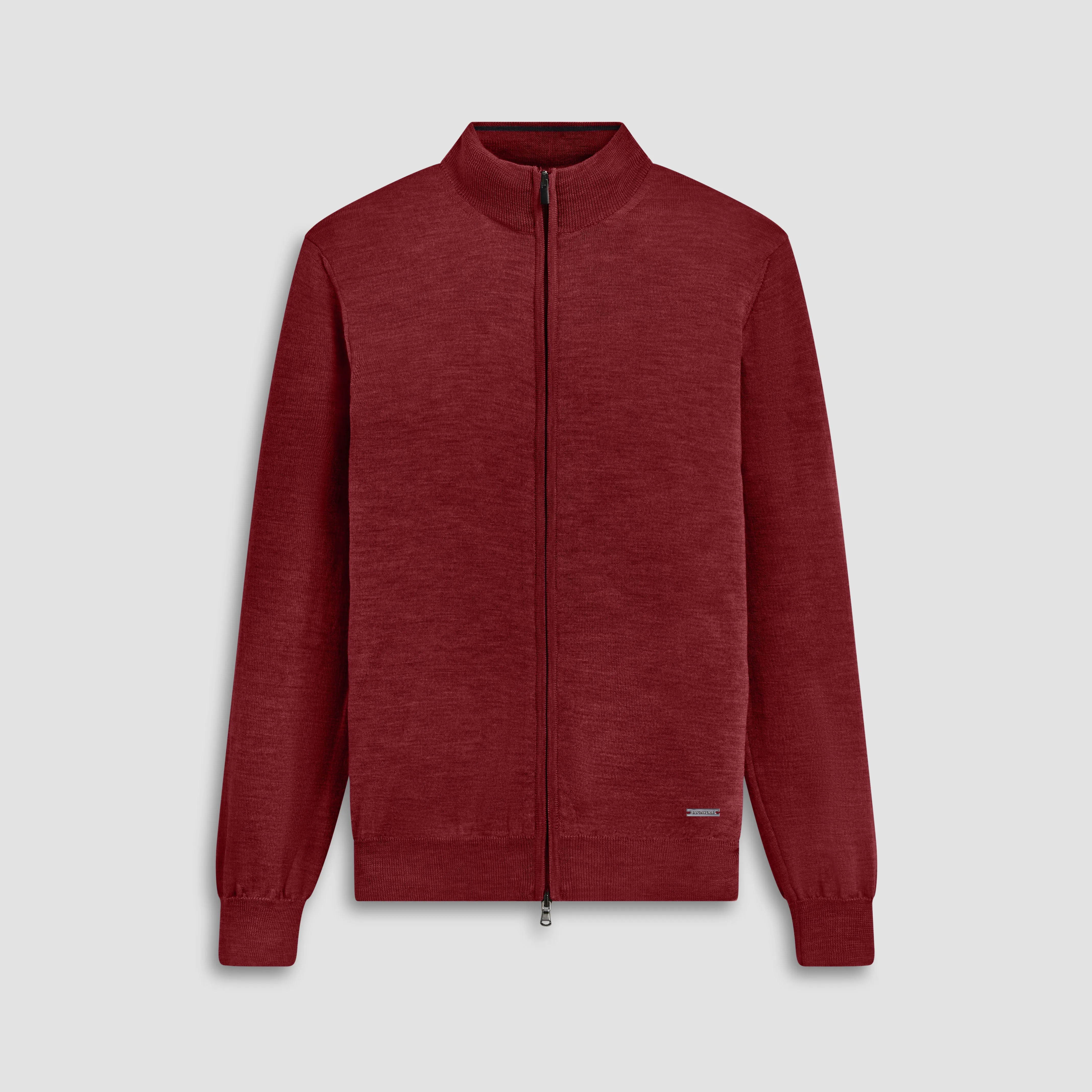Super Merino Mock Neck Full Zip Sweater sold by Bugatchi