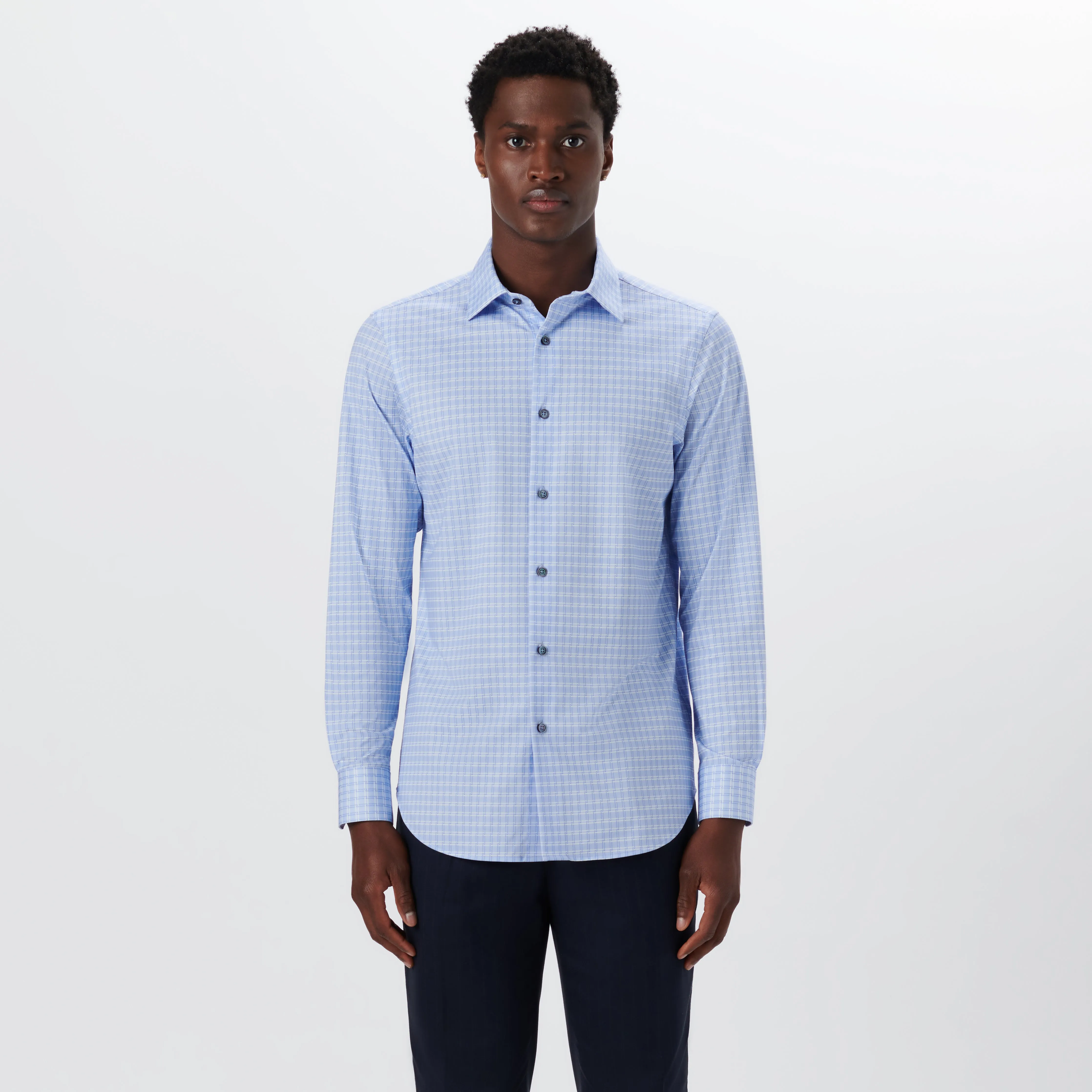 JAMES Basketweave Check OoohCotton Shirt sold by Bugatchi product image thumbnail 2