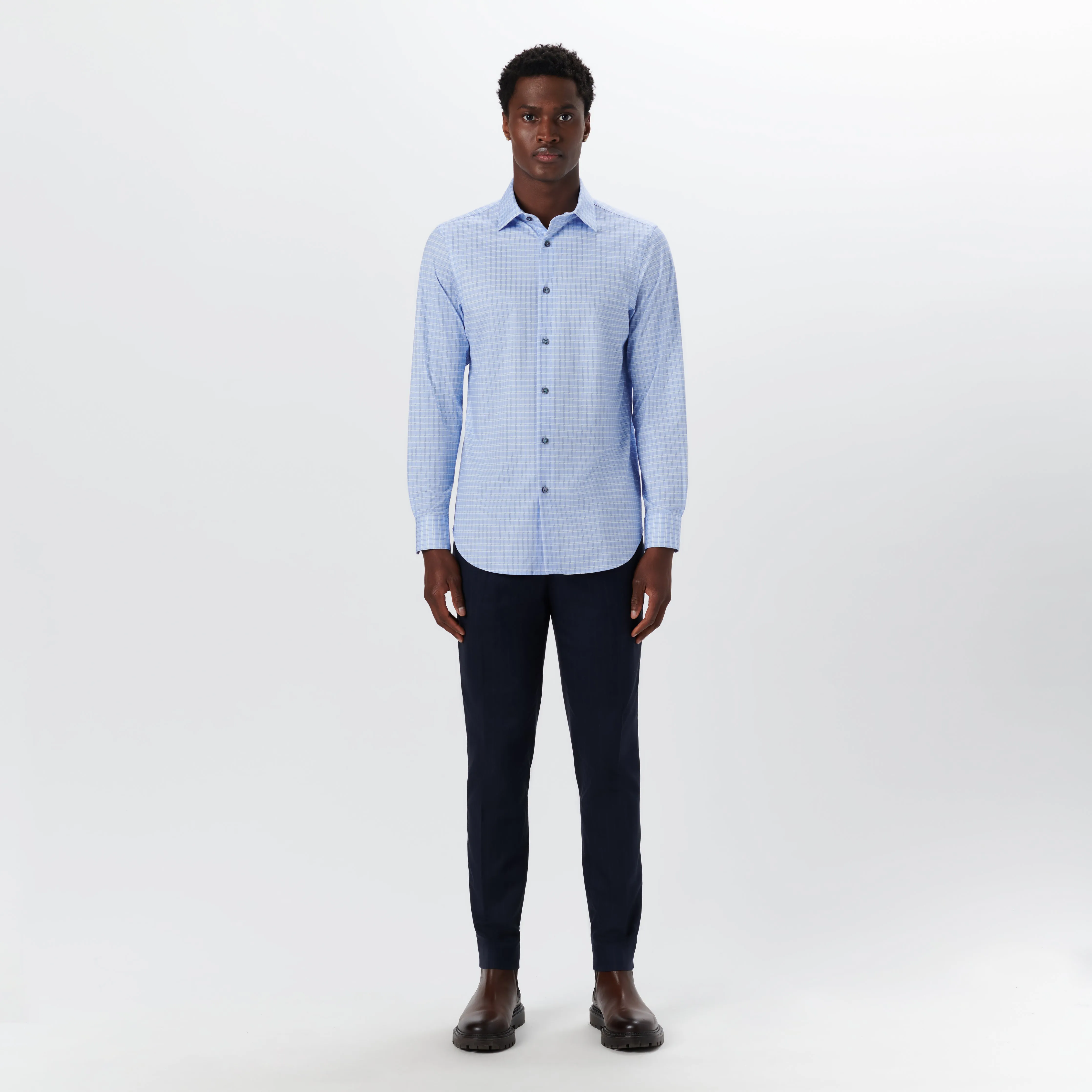 JAMES Basketweave Check OoohCotton Shirt sold by Bugatchi product image thumbnail 5