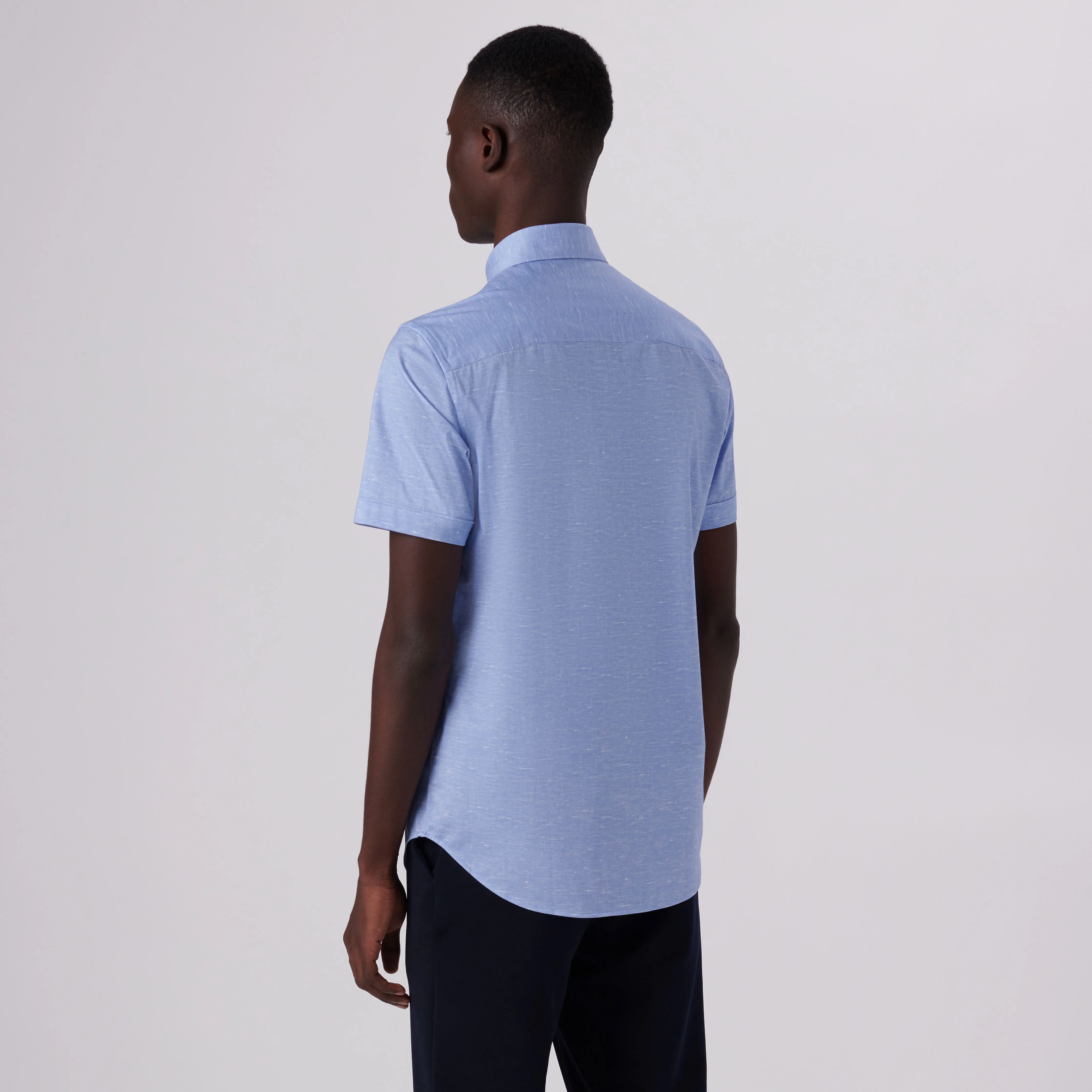 Miles Heather Print OoohCotton Short Sleeve Shirt sold by Bugatchi product image thumbnail 4