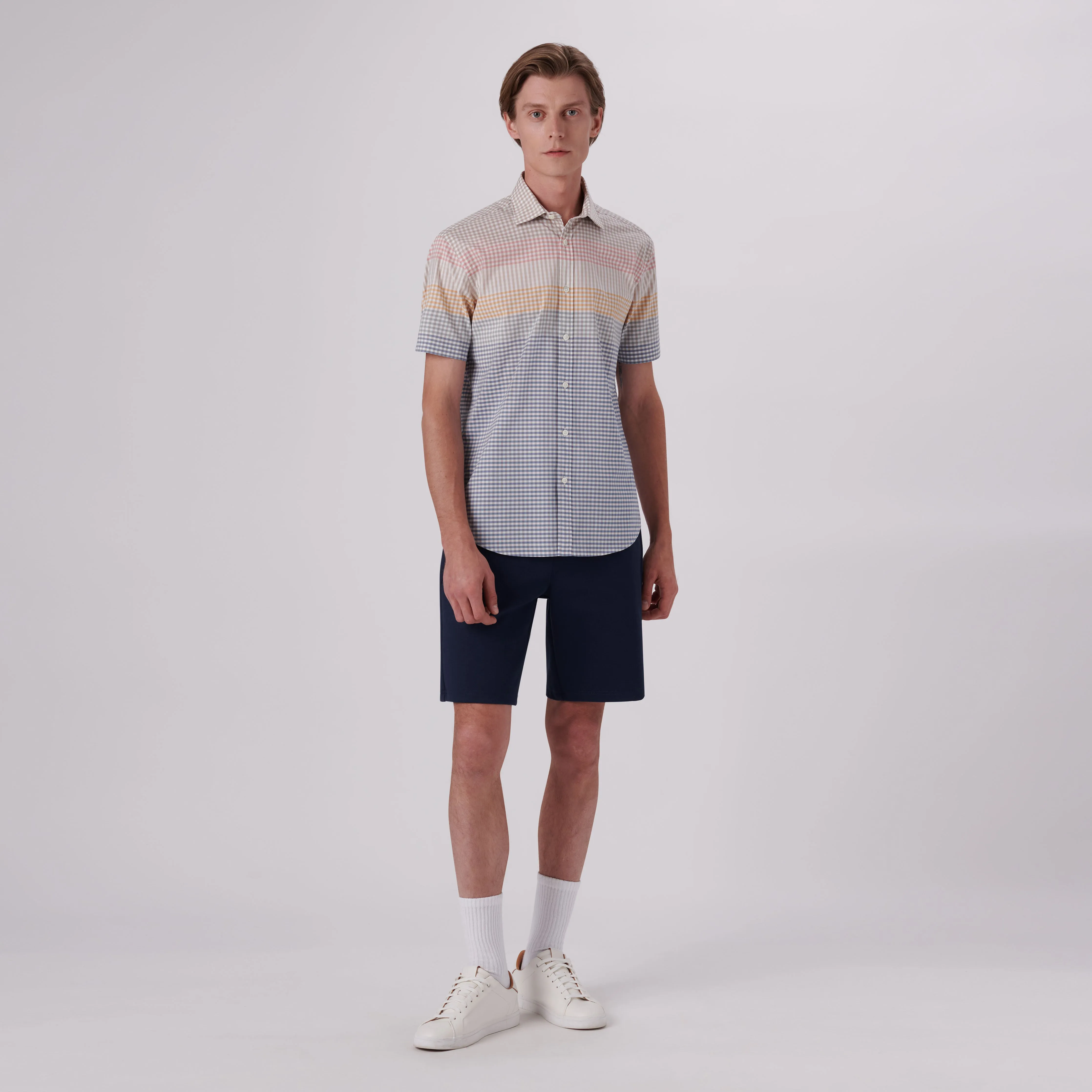 Orson Gingham Check Short Sleeve Shirt sold by Bugatchi product image thumbnail 5