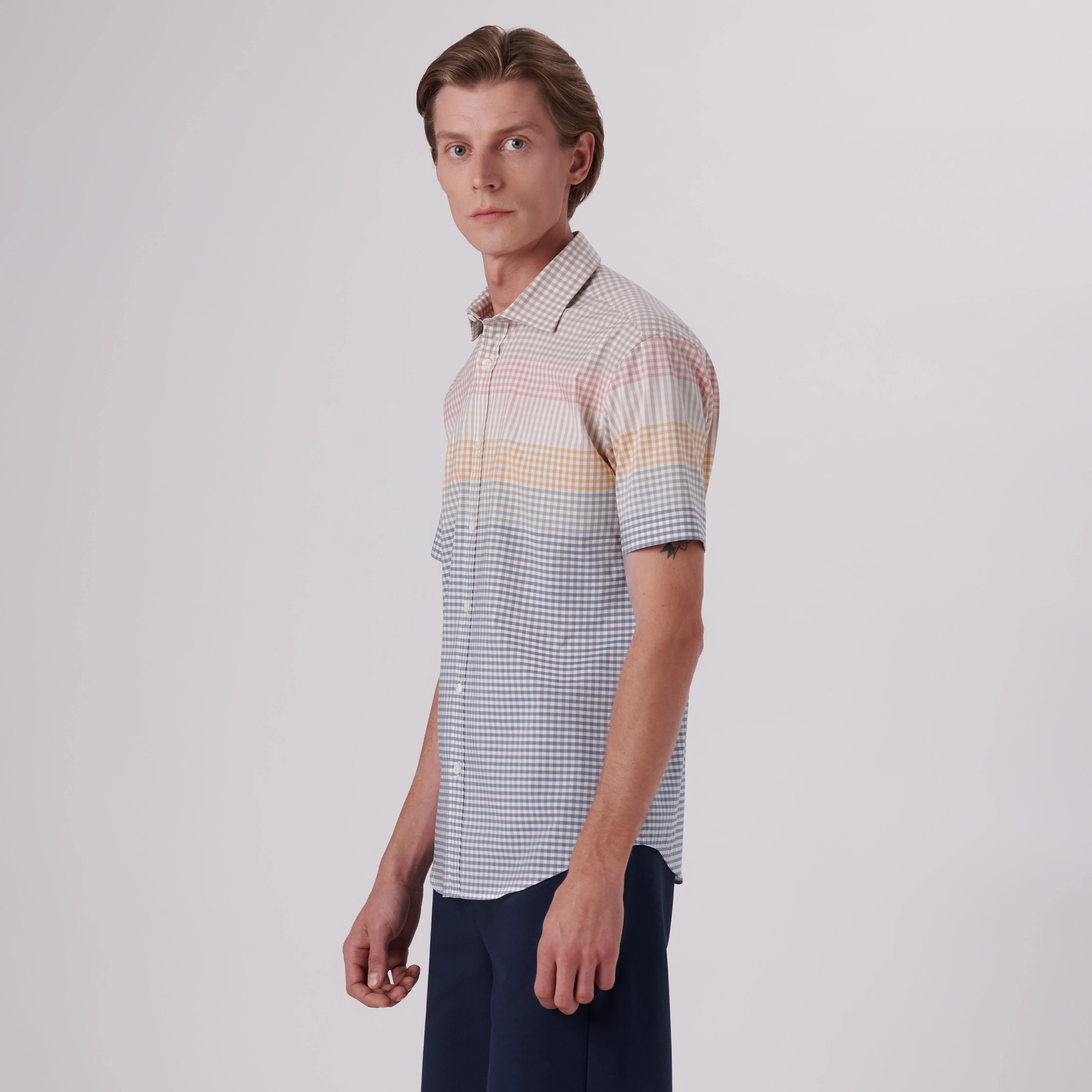 Orson Gingham Check Short Sleeve Shirt sold by Bugatchi product image thumbnail 3