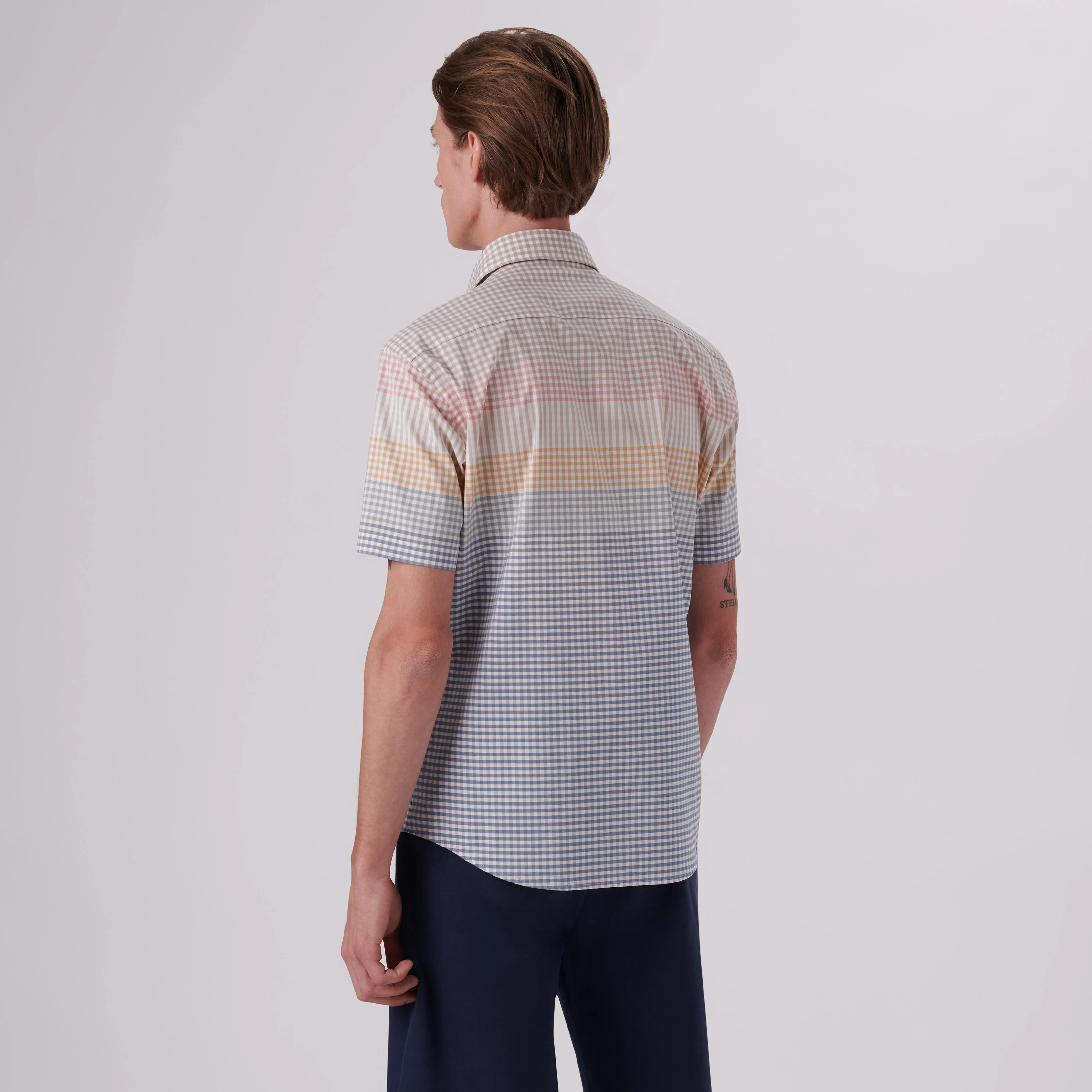 Orson Gingham Check Short Sleeve Shirt sold by Bugatchi product image thumbnail 4