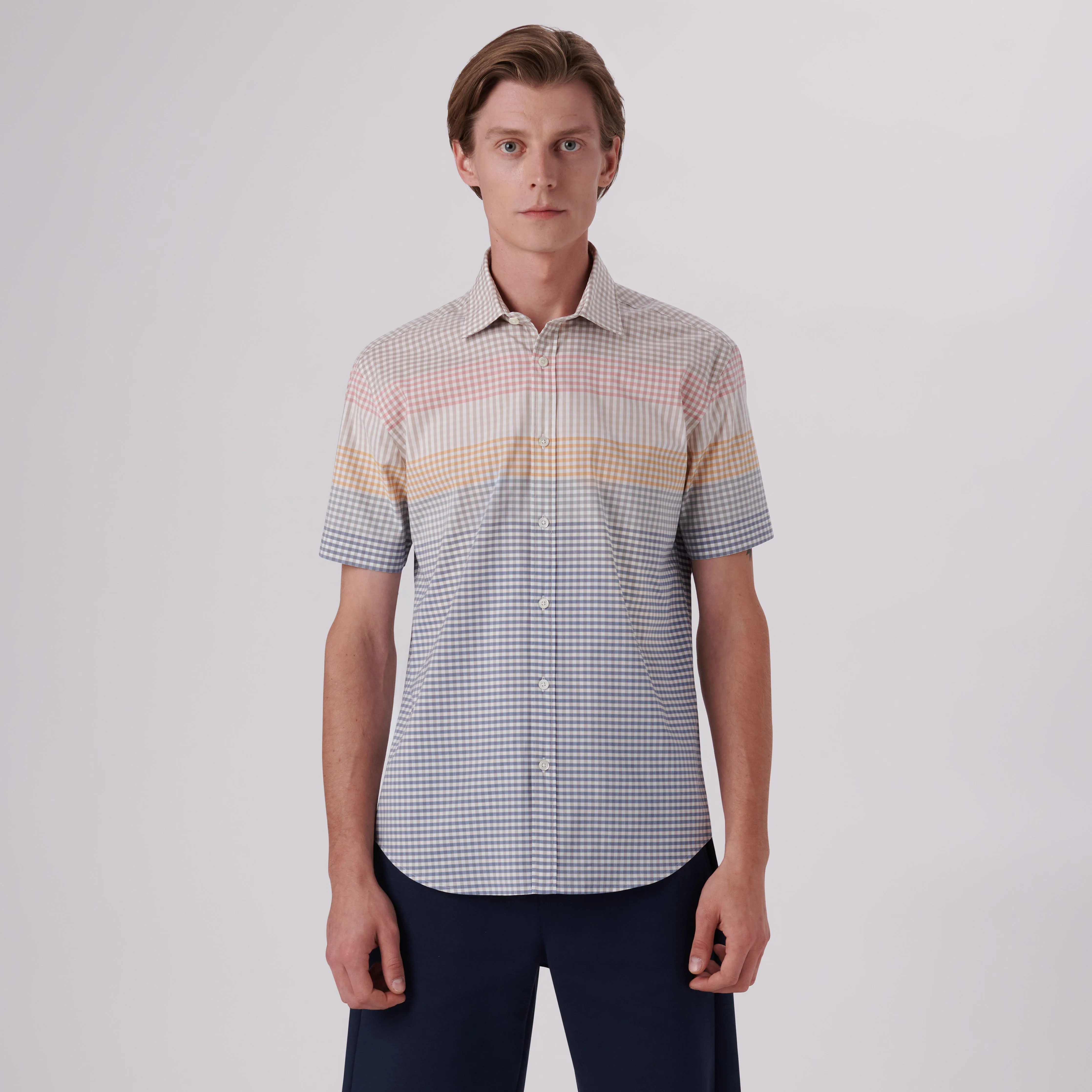 Orson Gingham Check Short Sleeve Shirt sold by Bugatchi product image thumbnail 2