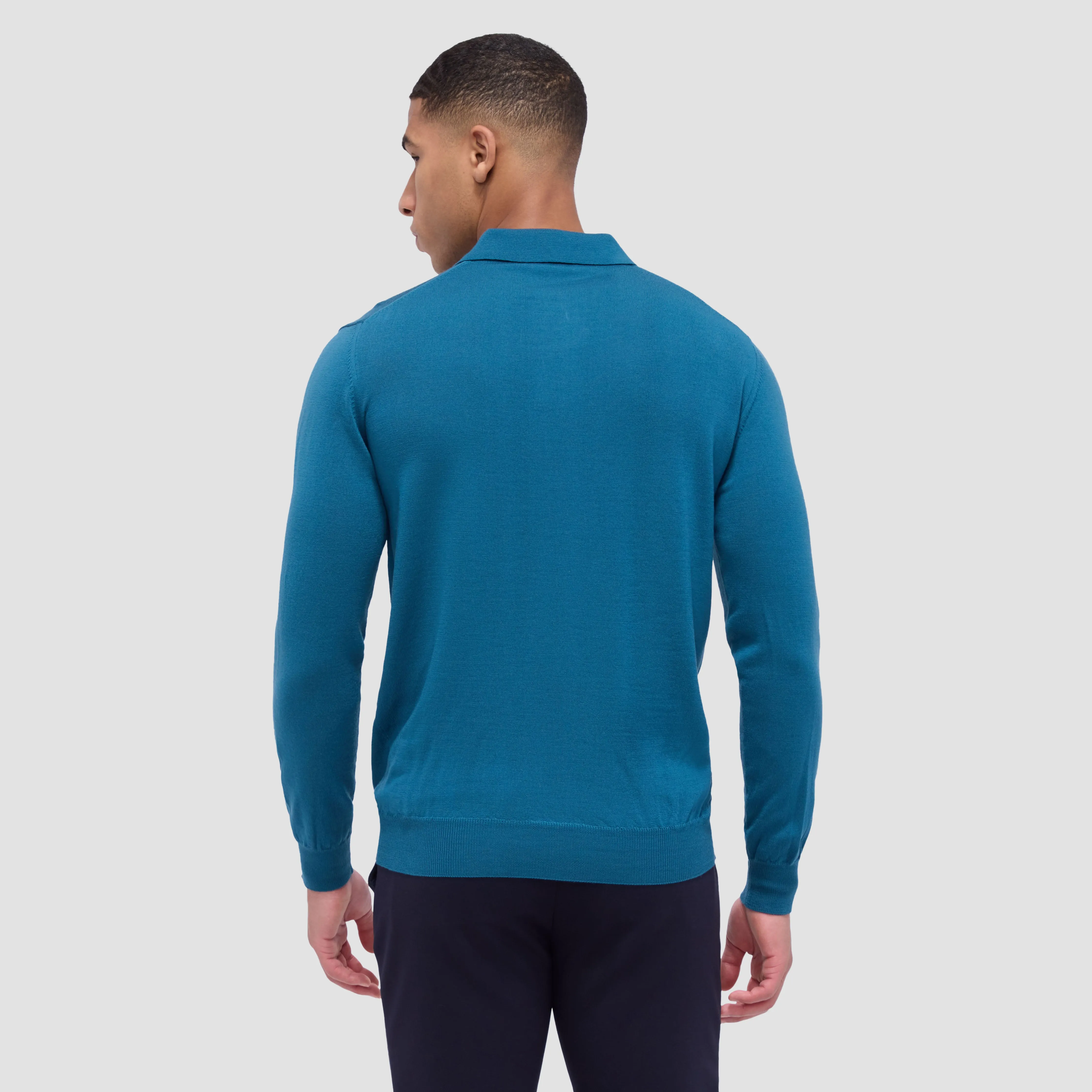Super Merino Solid Polo Sweater sold by Bugatchi product image thumbnail 4