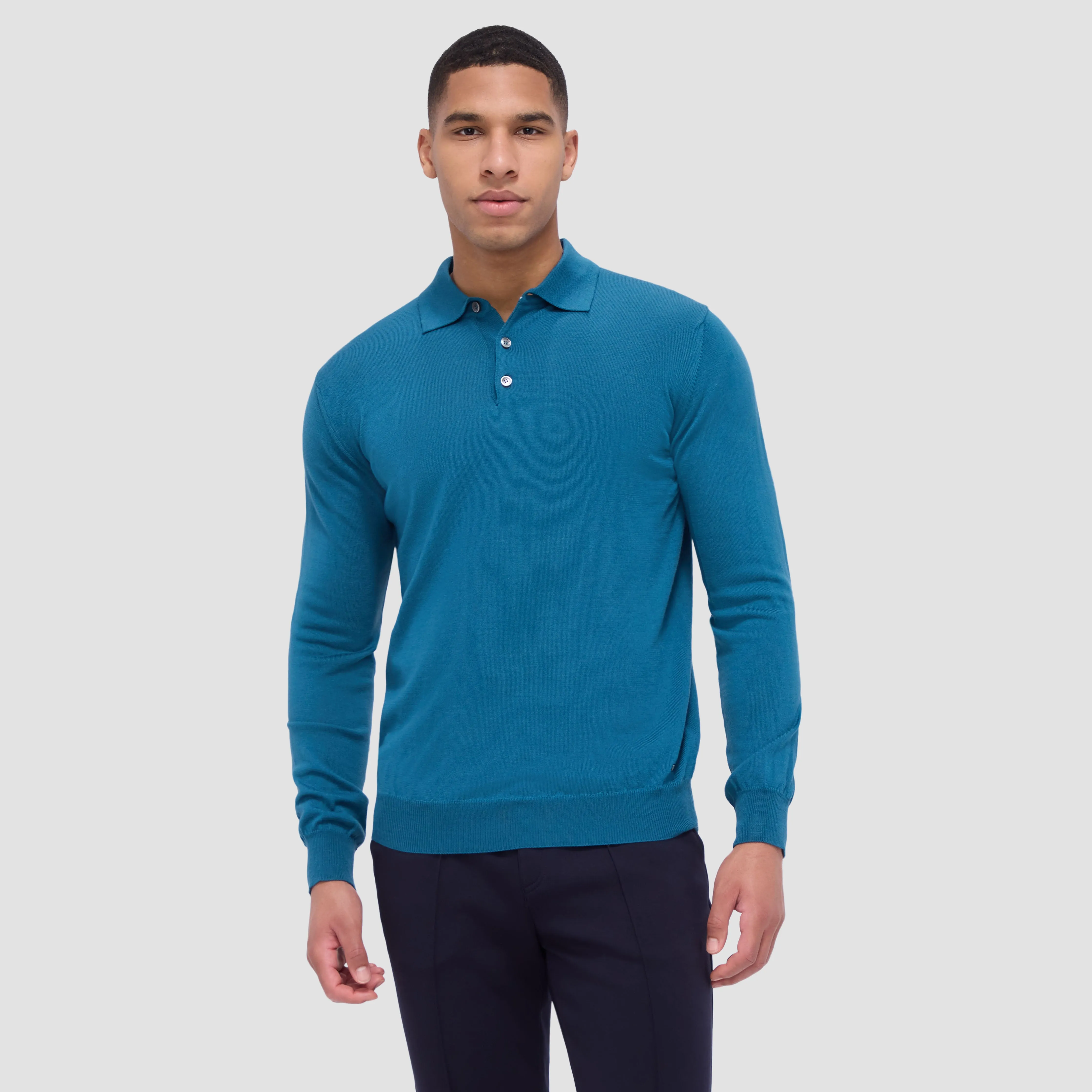 Super Merino Solid Polo Sweater sold by Bugatchi product image thumbnail 2