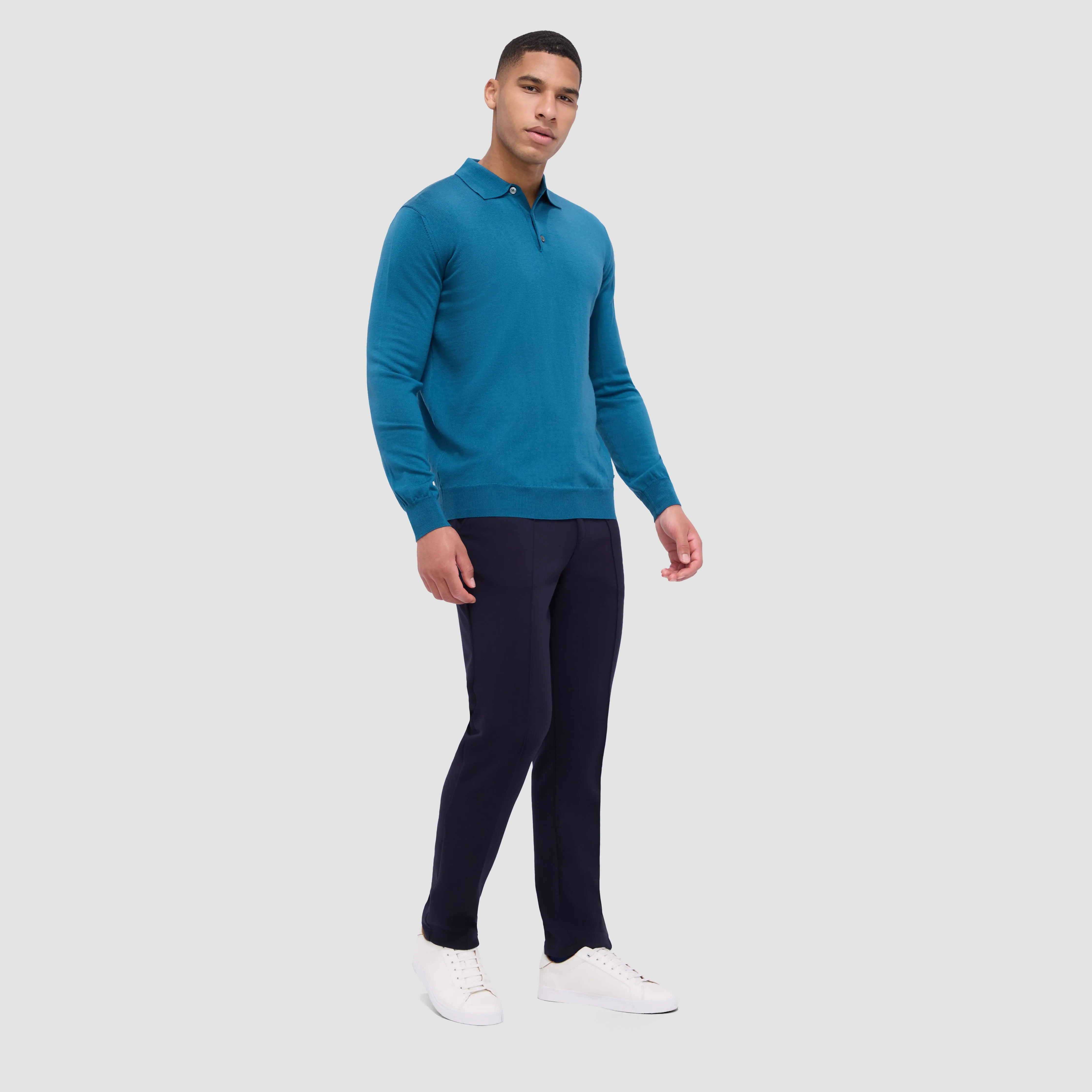 Super Merino Solid Polo Sweater sold by Bugatchi product image thumbnail 5