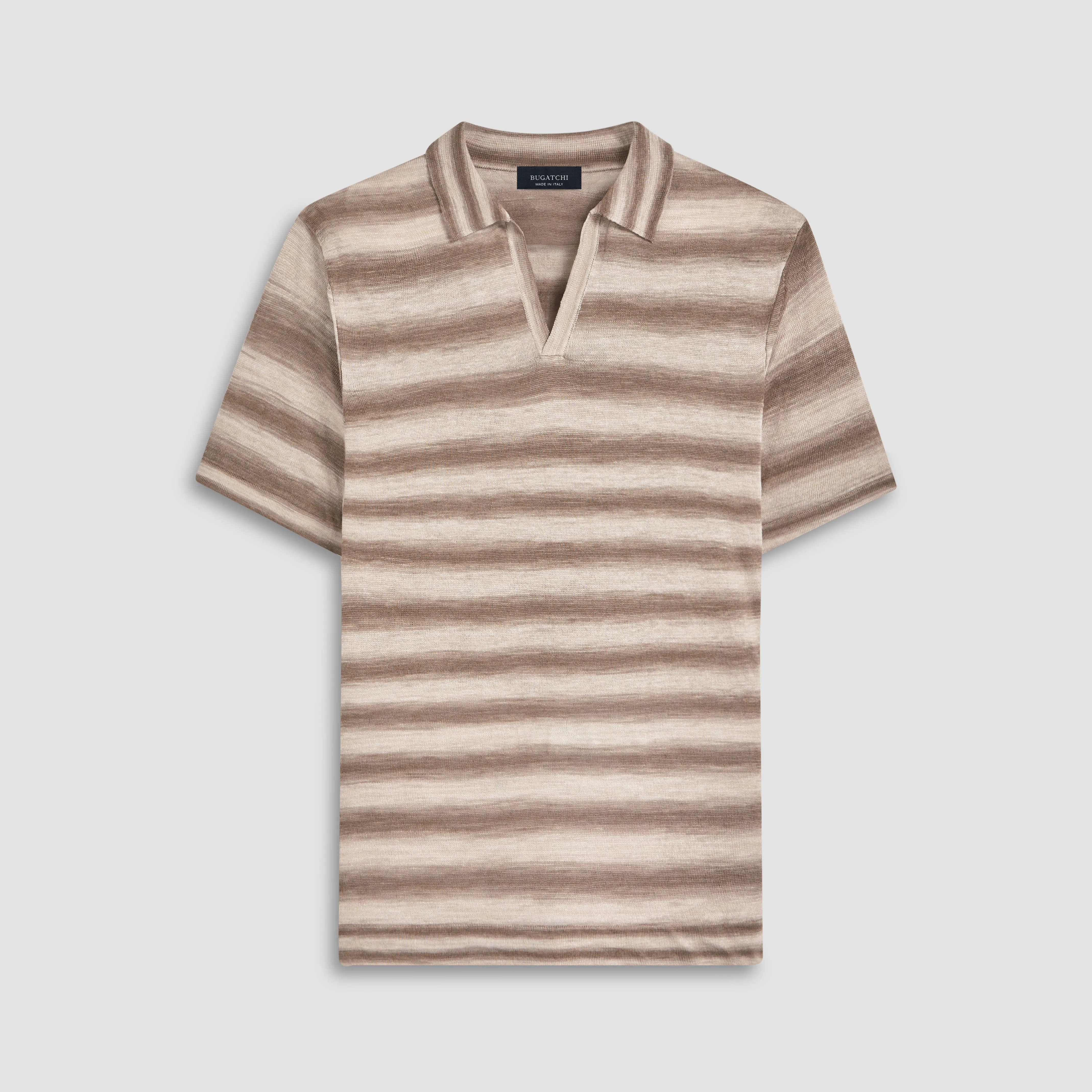 Heather Striped Short Sleeved Johnny Sweater sold by Bugatchi