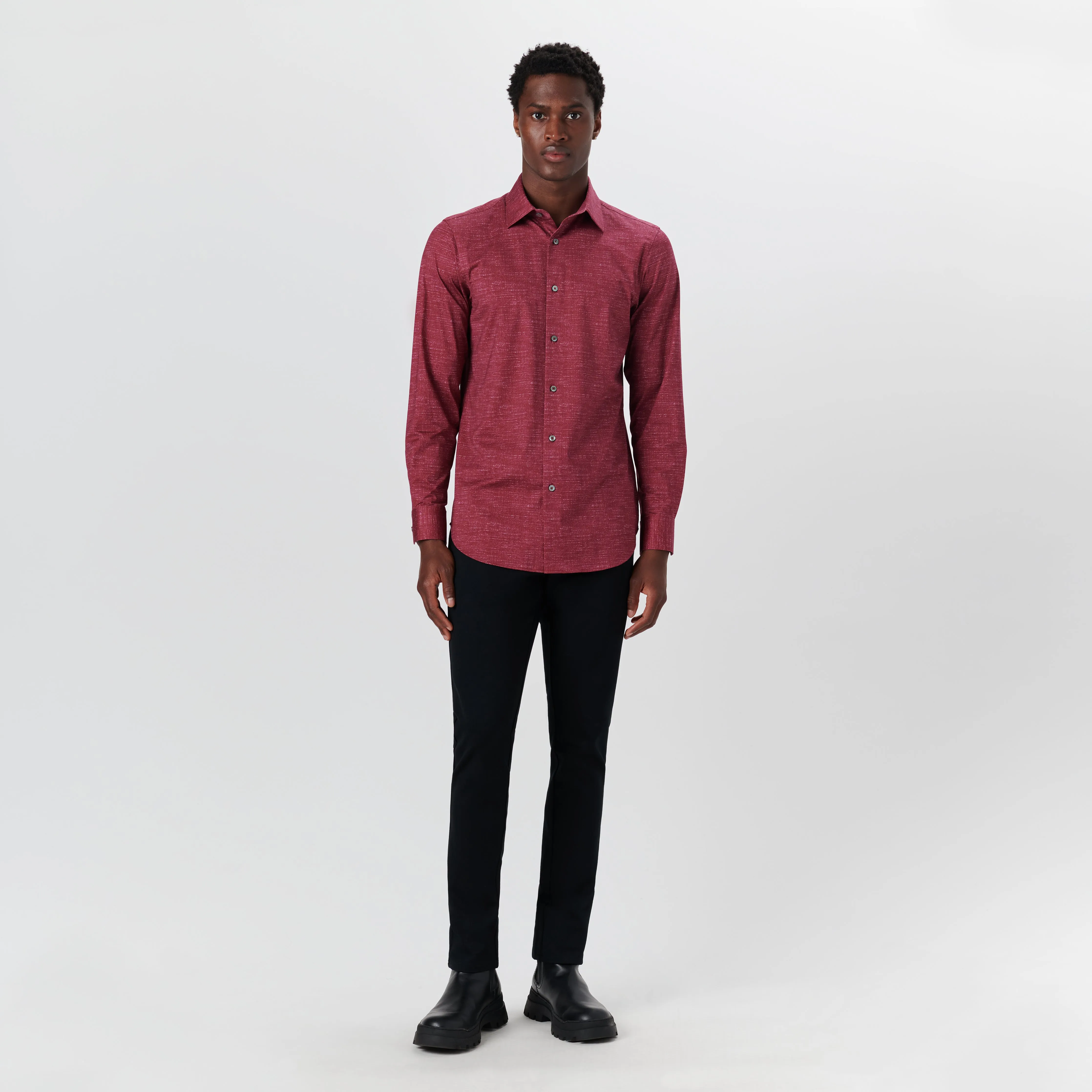 JAMES Chambray Print OoohCotton Shirt sold by Bugatchi product image thumbnail 5