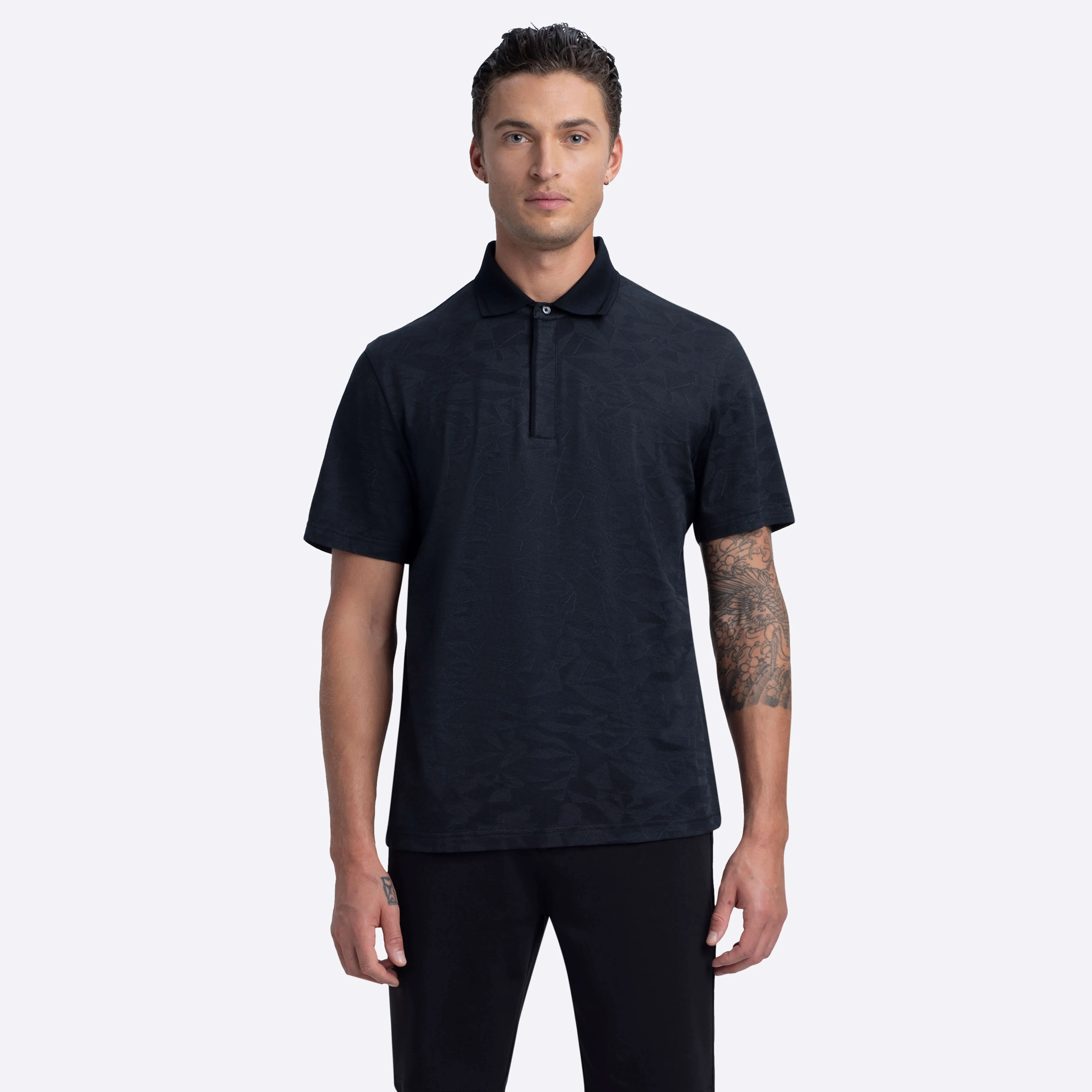Short Sleeve Quarter Zip Polo sold by Bugatchi product image thumbnail 2