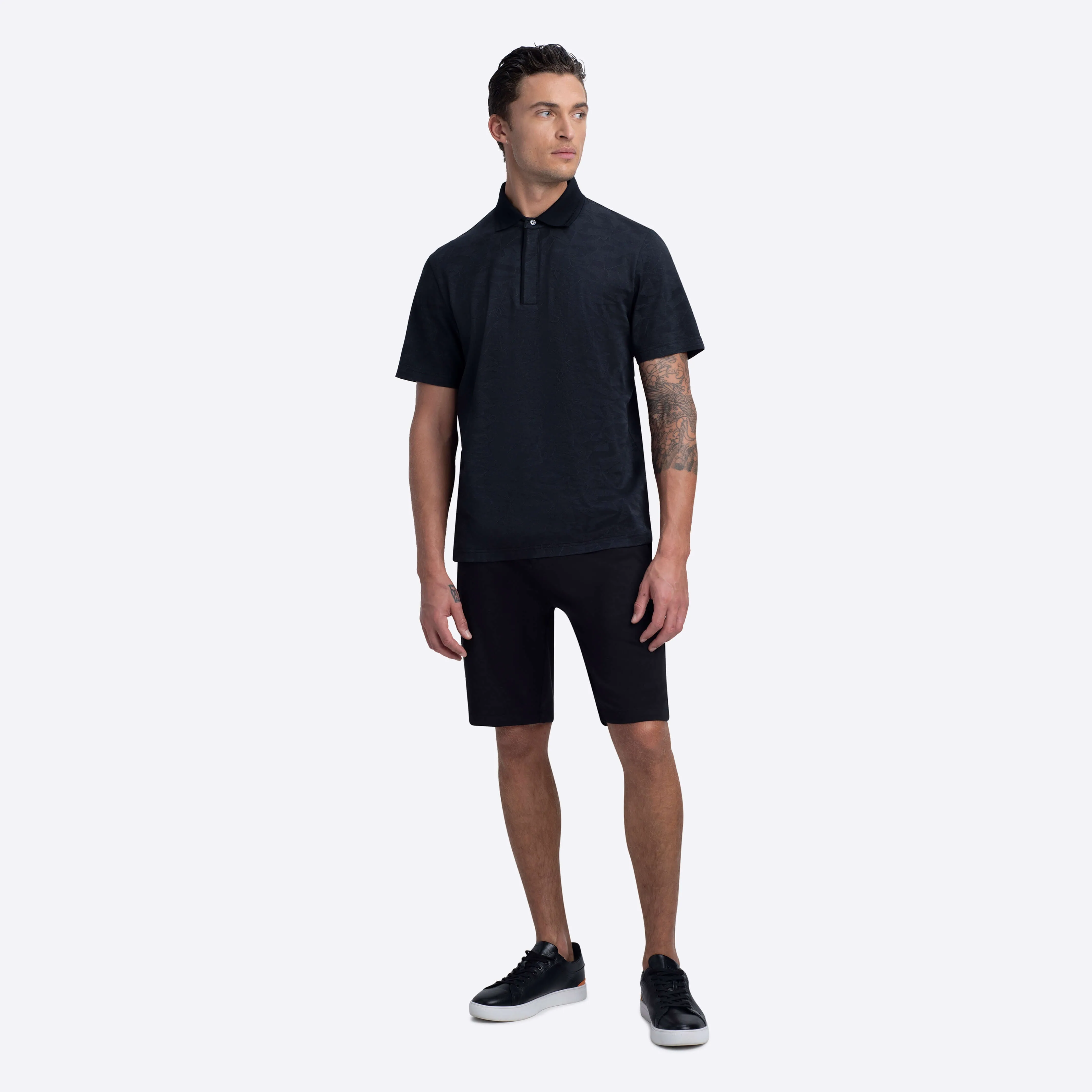 Short Sleeve Quarter Zip Polo sold by Bugatchi product image thumbnail 5